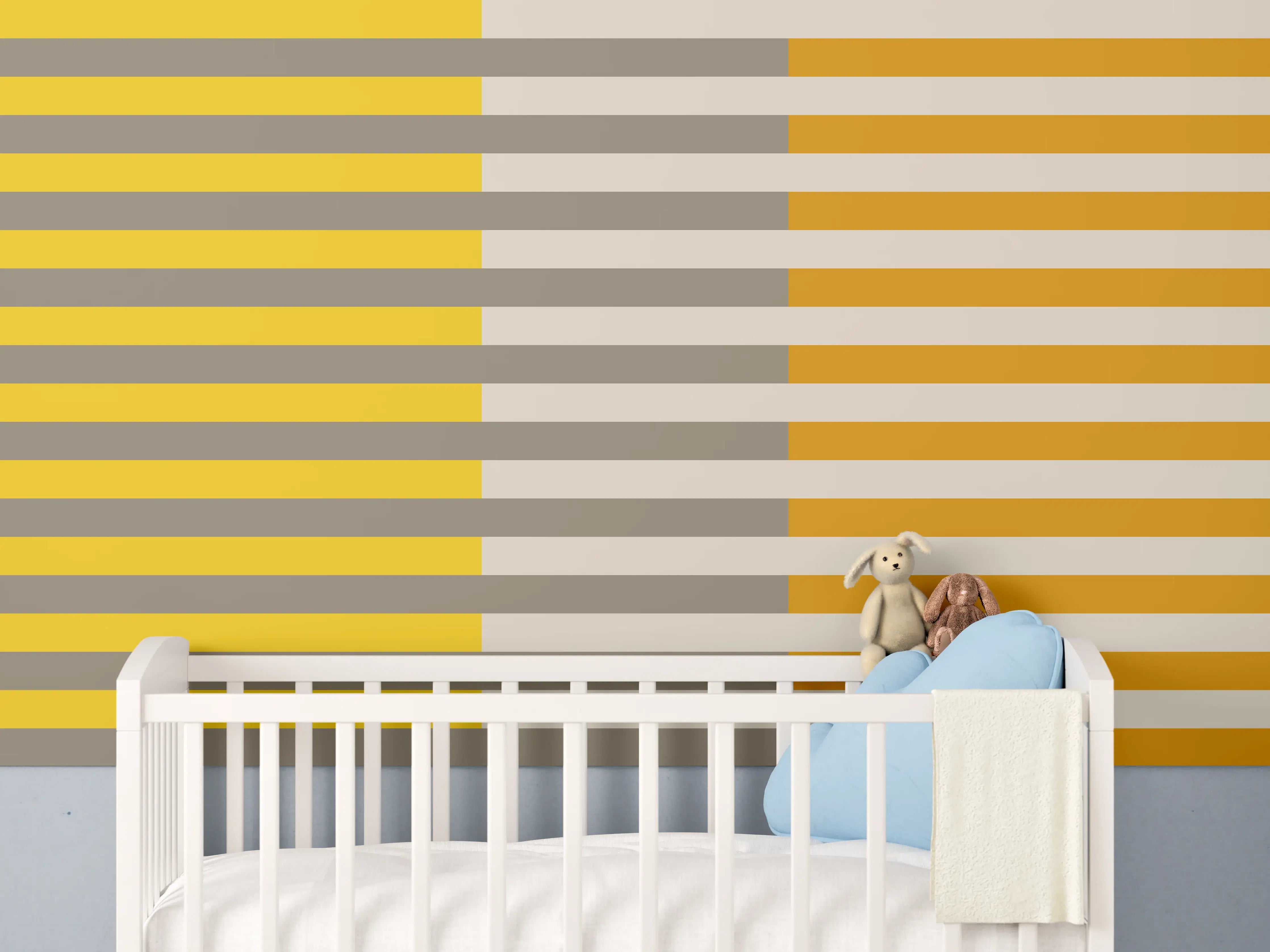 Babyzimmer Wandgestaltung - The Yellows - Multy Stripes - Saffron