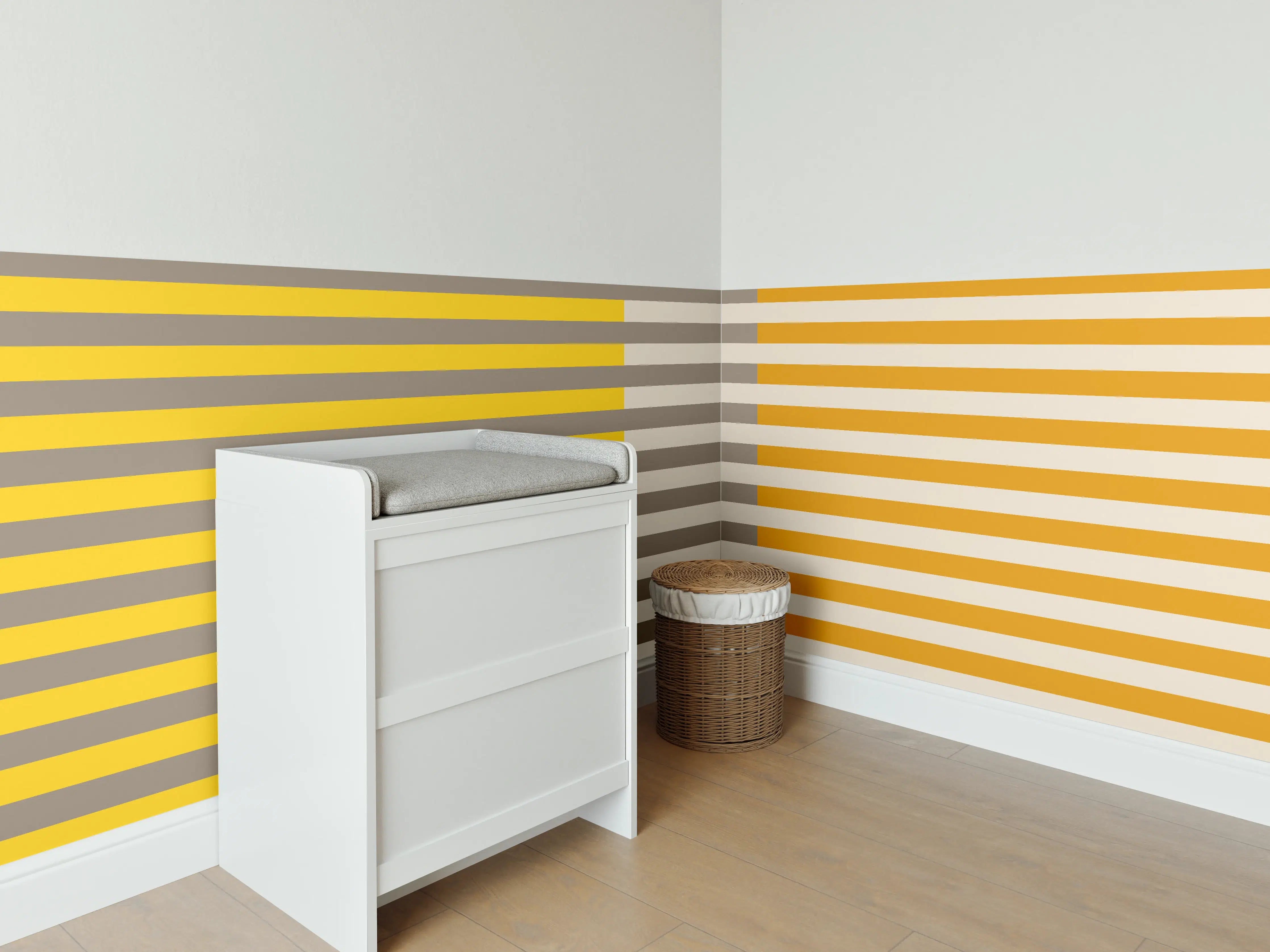 Babyzimmer Wandgestaltung - The Yellows - Multy Stripes - Saffron