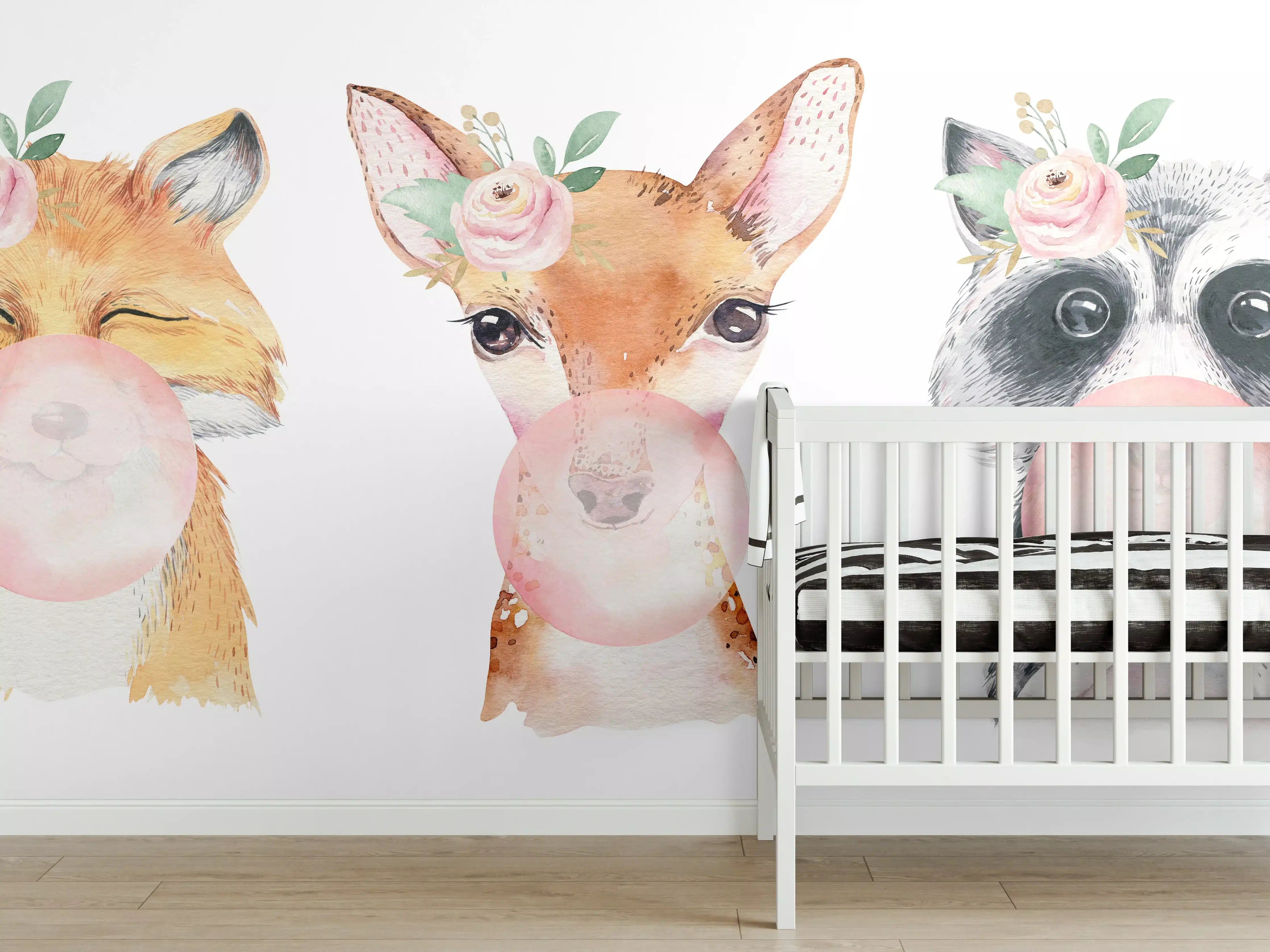 Babyzimmer Wandgestaltung - Tier Cartoon isoliert