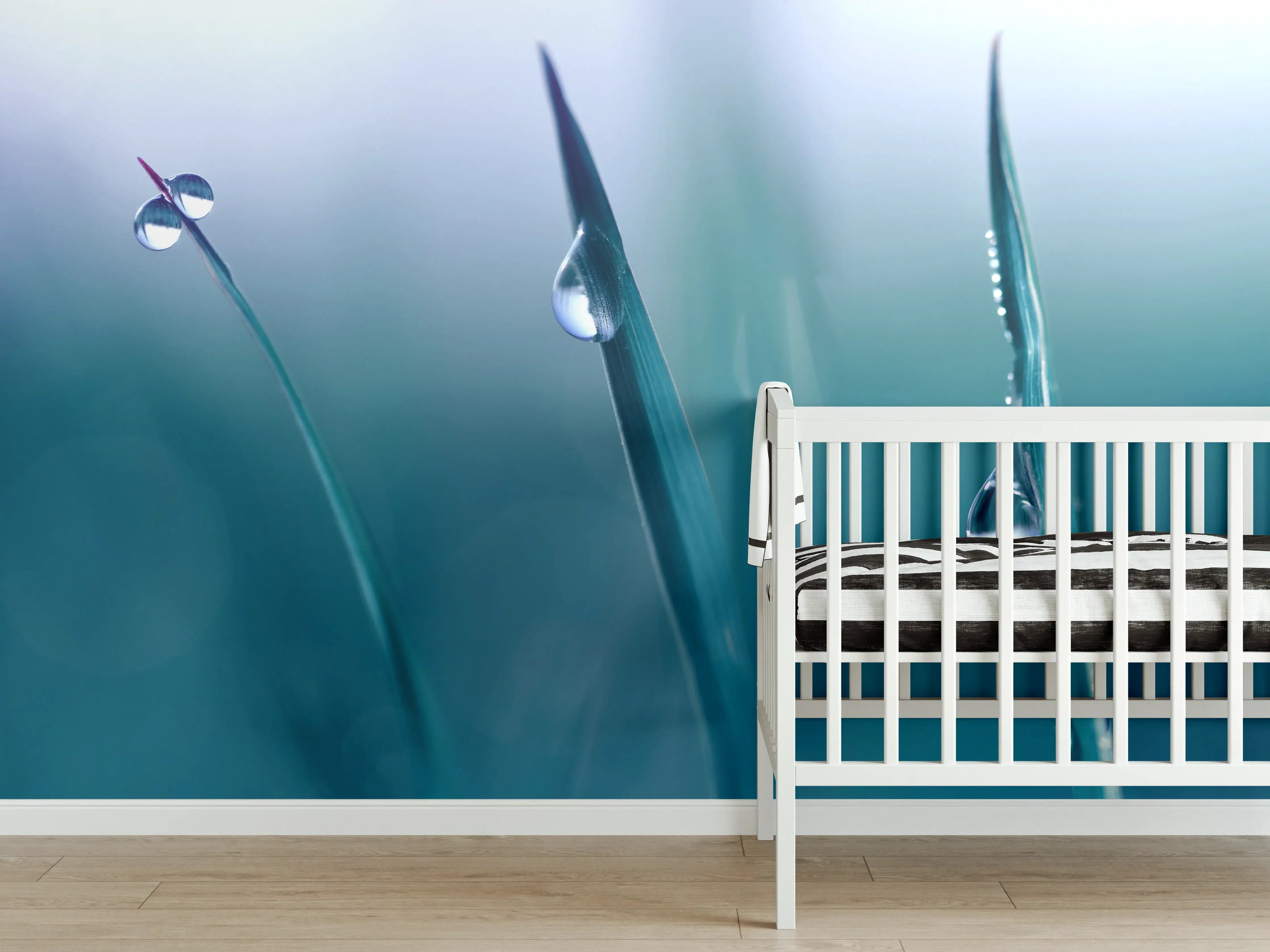 Babyzimmer Wandgestaltung - Transparente Tautropfen