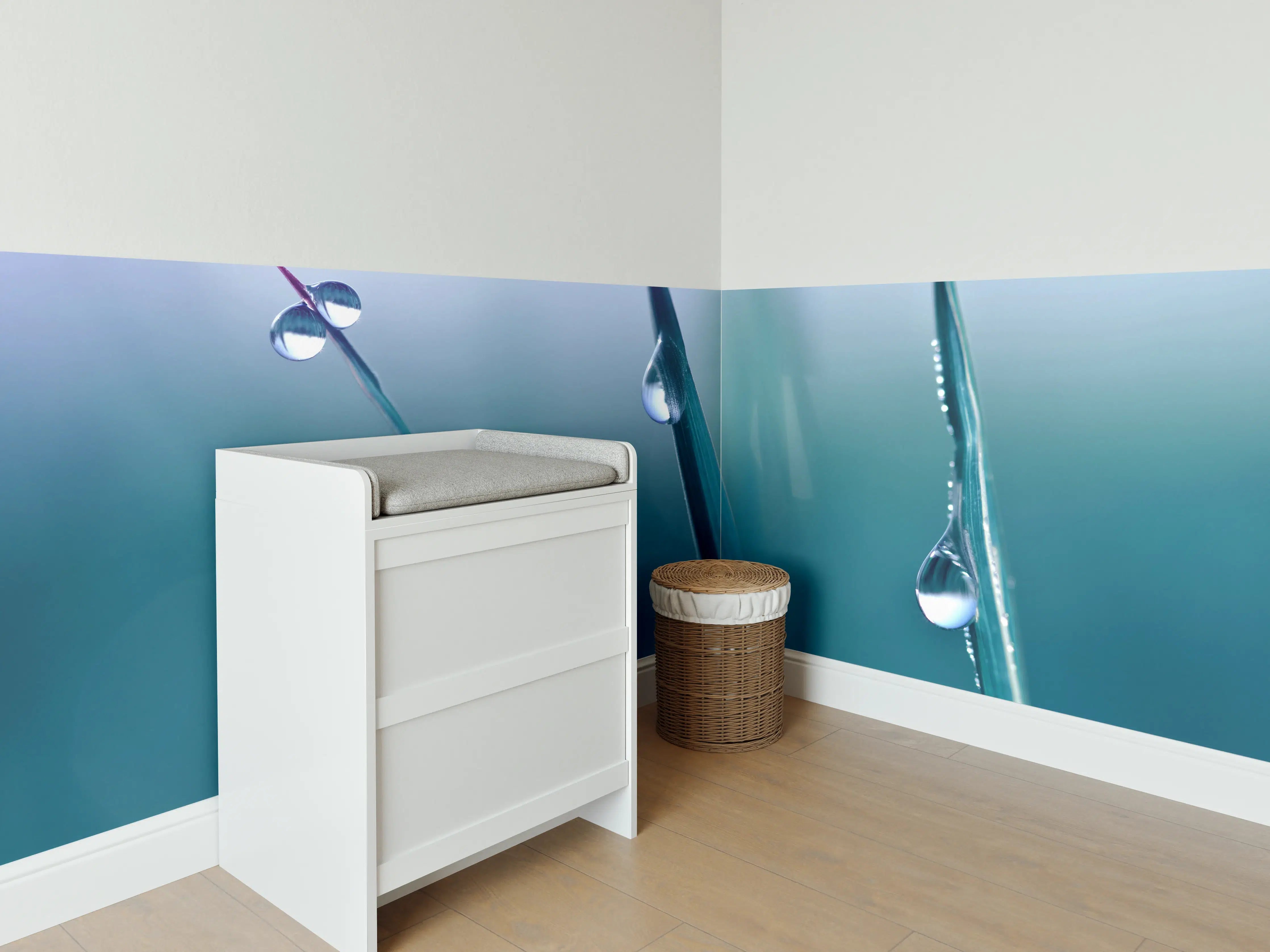 Babyzimmer Wandgestaltung - Transparente Tautropfen