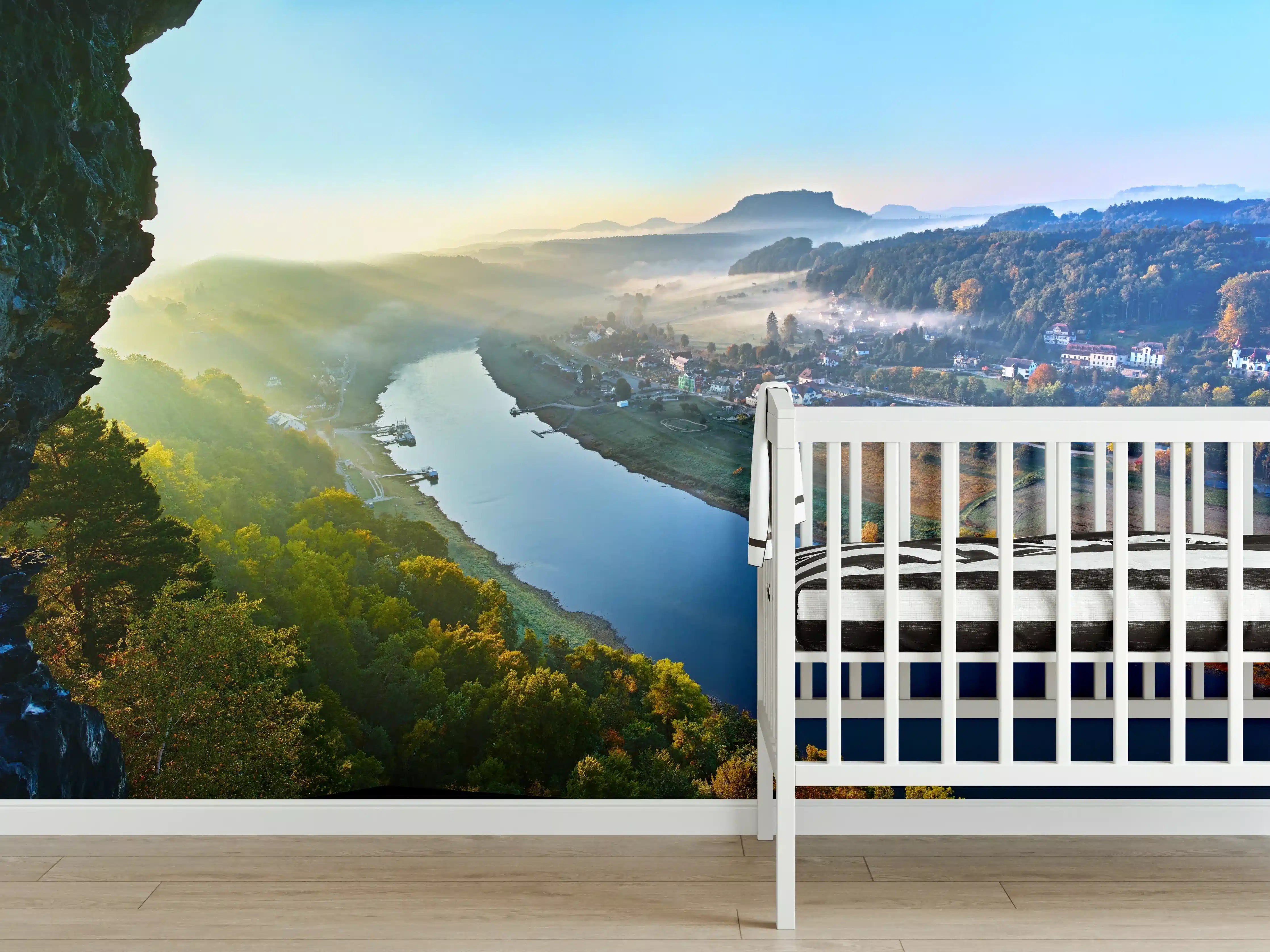Babyzimmer Wandgestaltung - Traumhafter Ausblick Elbsandsteingebirge