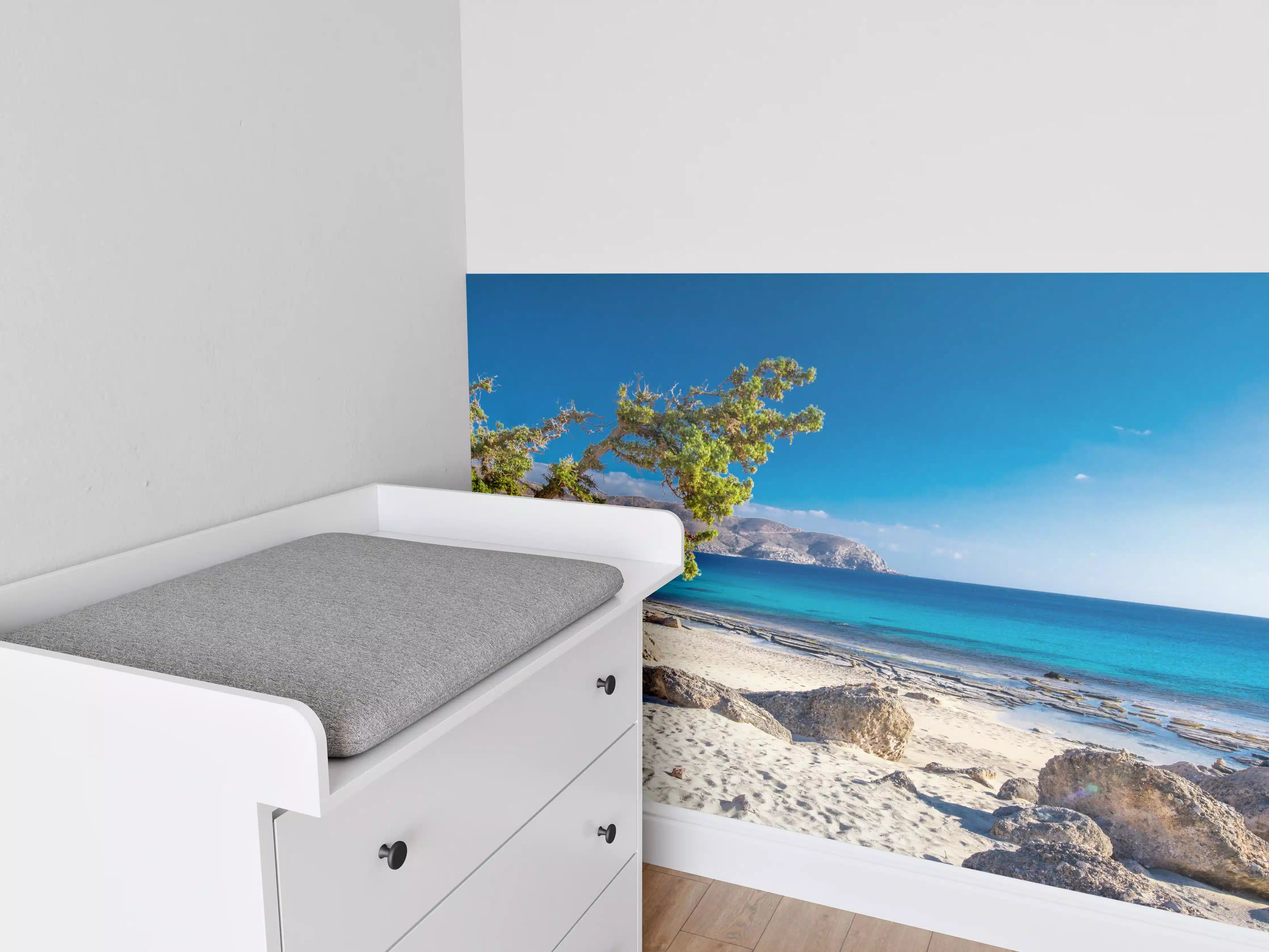 Babyzimmer Wandgestaltung - Traumstrand bei Sonnenschein