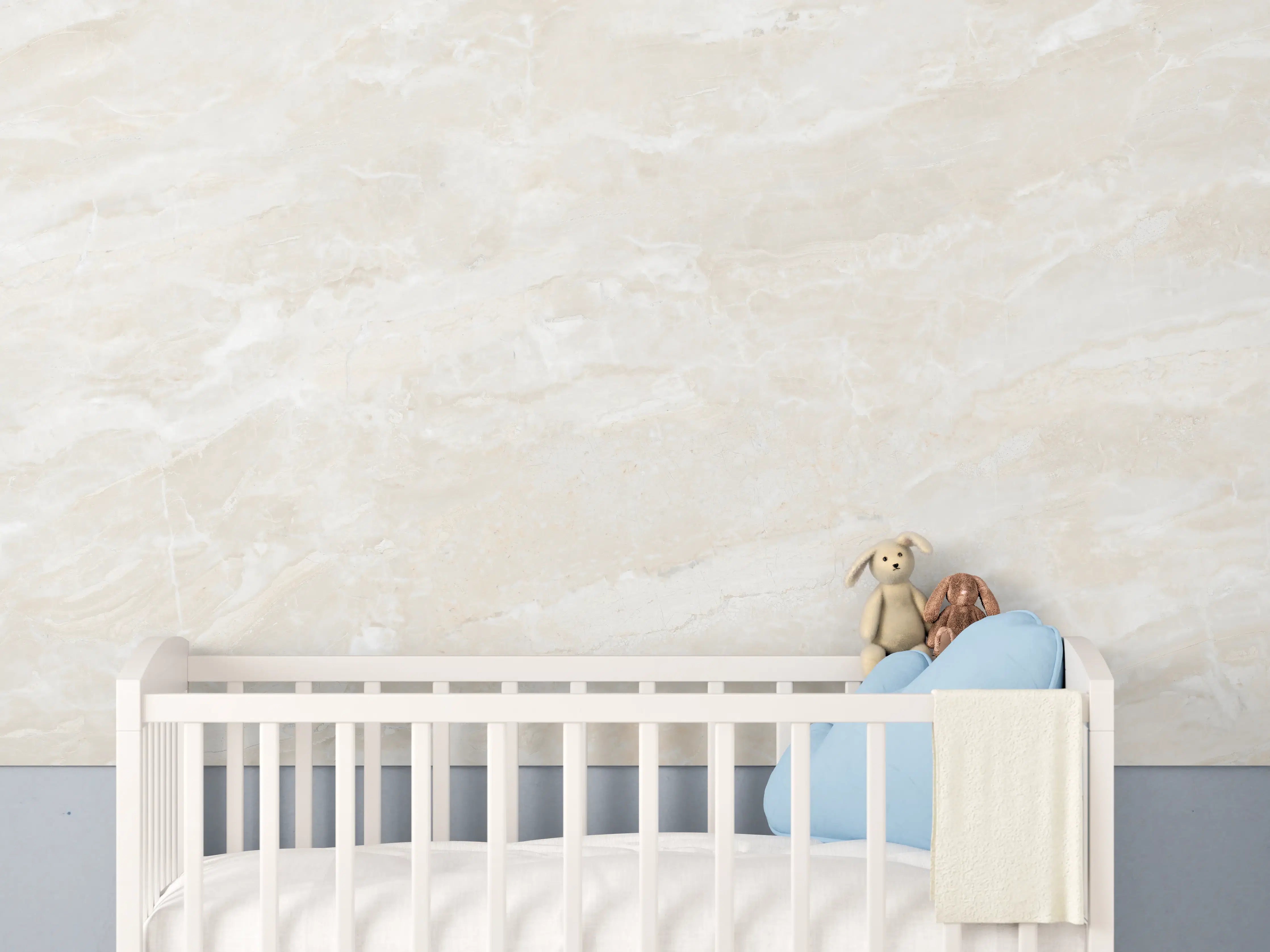 Babyzimmer Wandgestaltung - Travertin italienischer Marmor