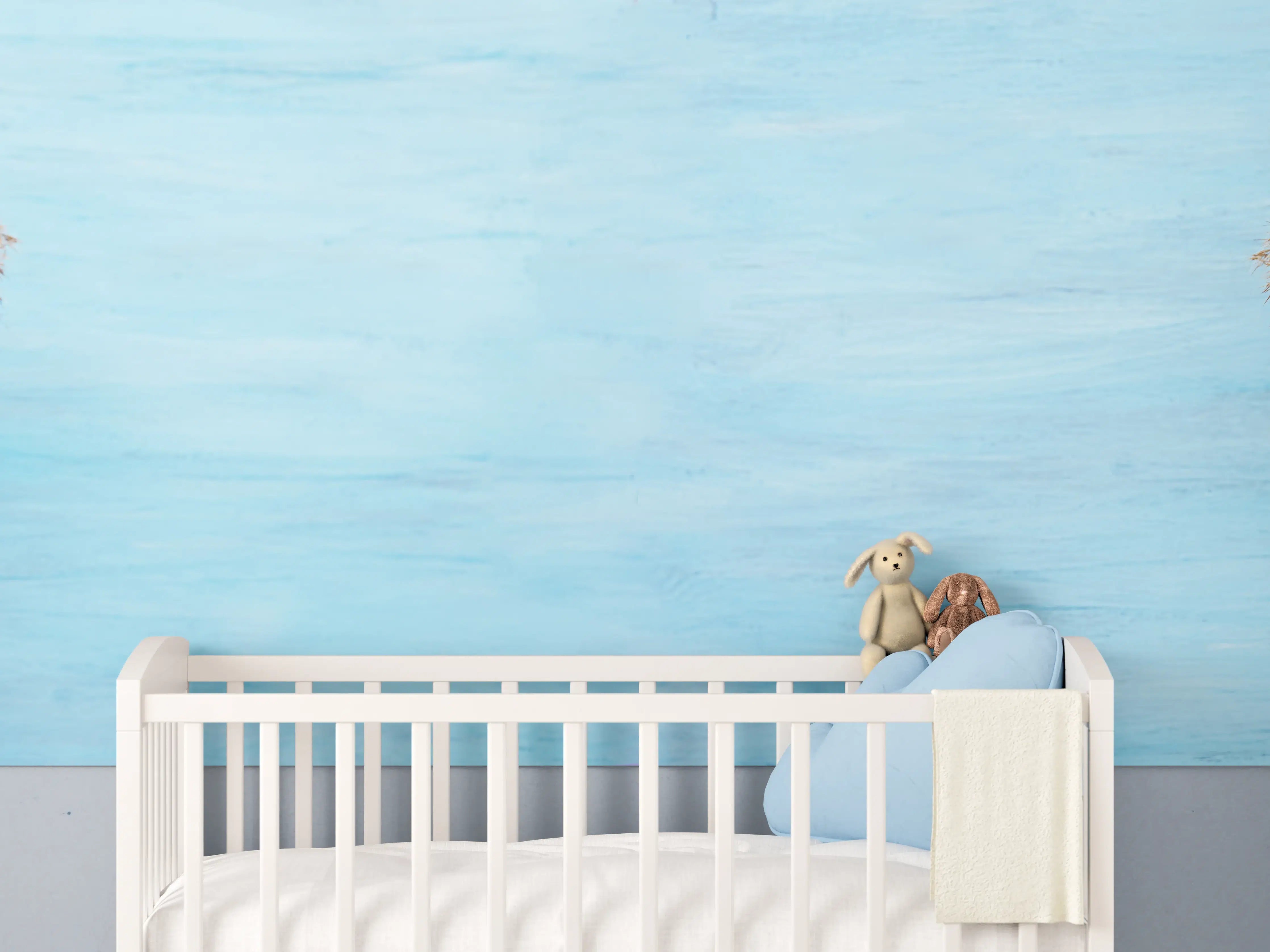 Babyzimmer Wandgestaltung - Trockene Pflanzen über dem Meer
