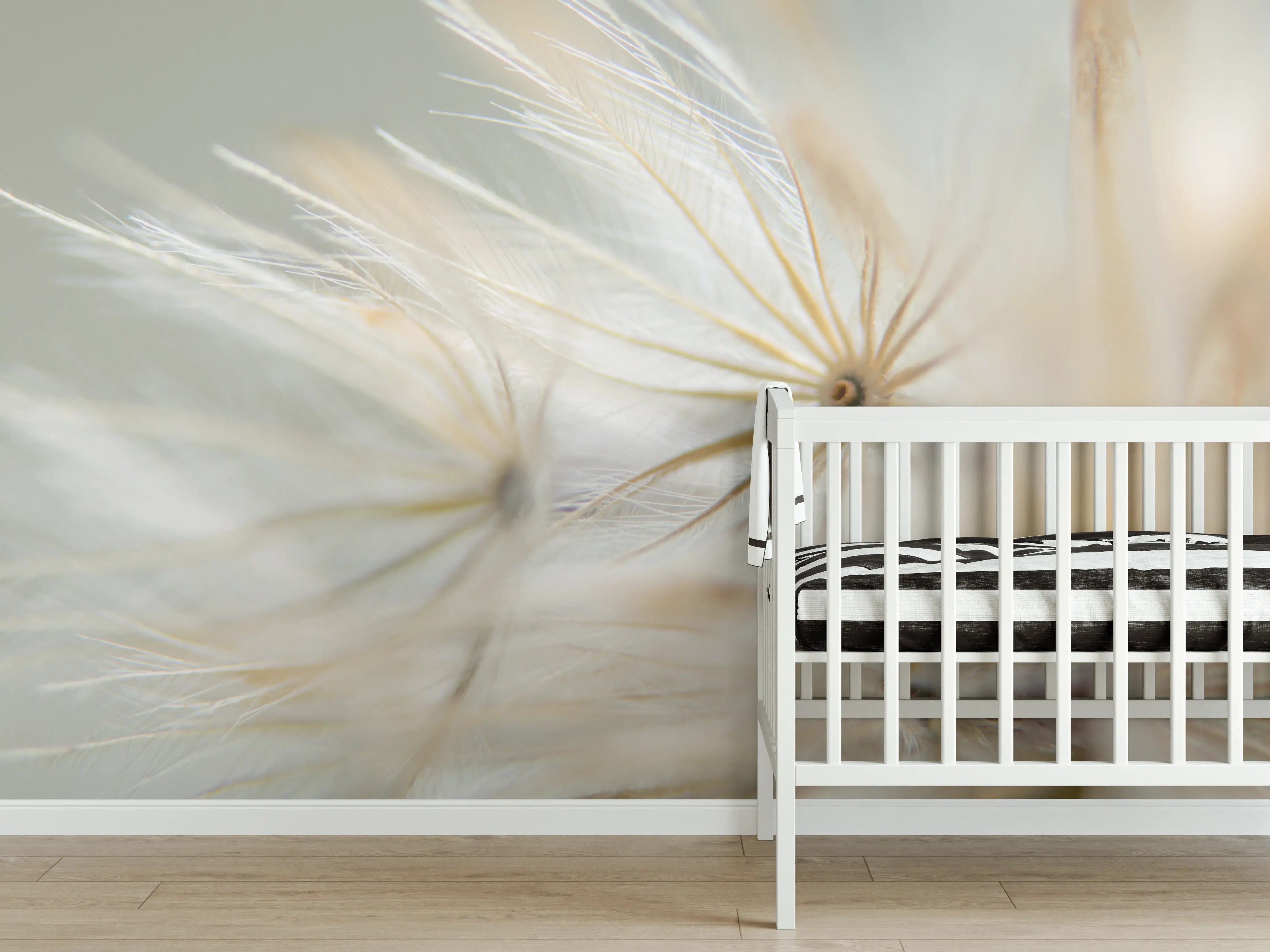 Babyzimmer Wandgestaltung - Trockene Wildblumen - Nahaufnahme