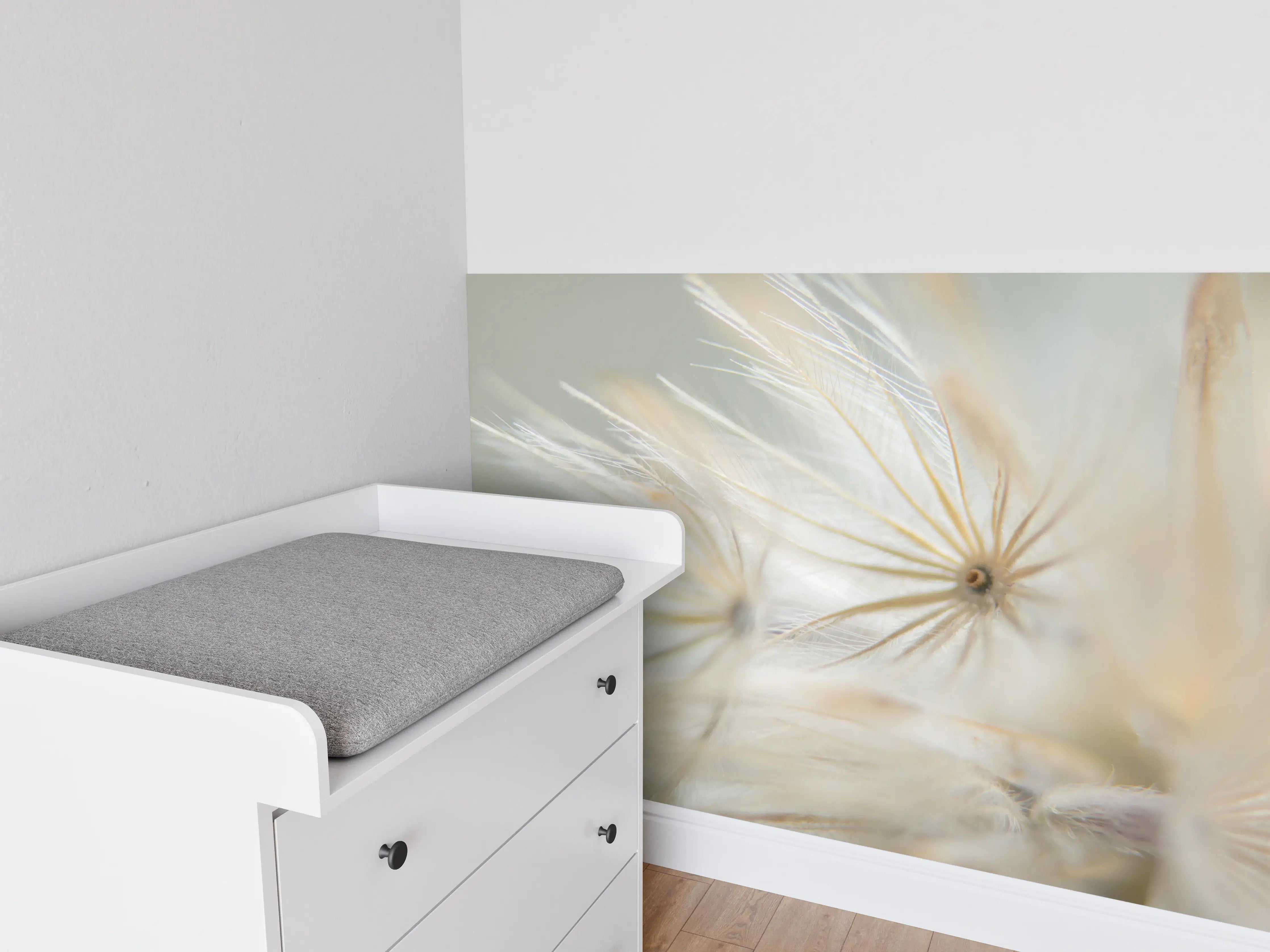 Babyzimmer Wandgestaltung - Trockene Wildblumen - Nahaufnahme