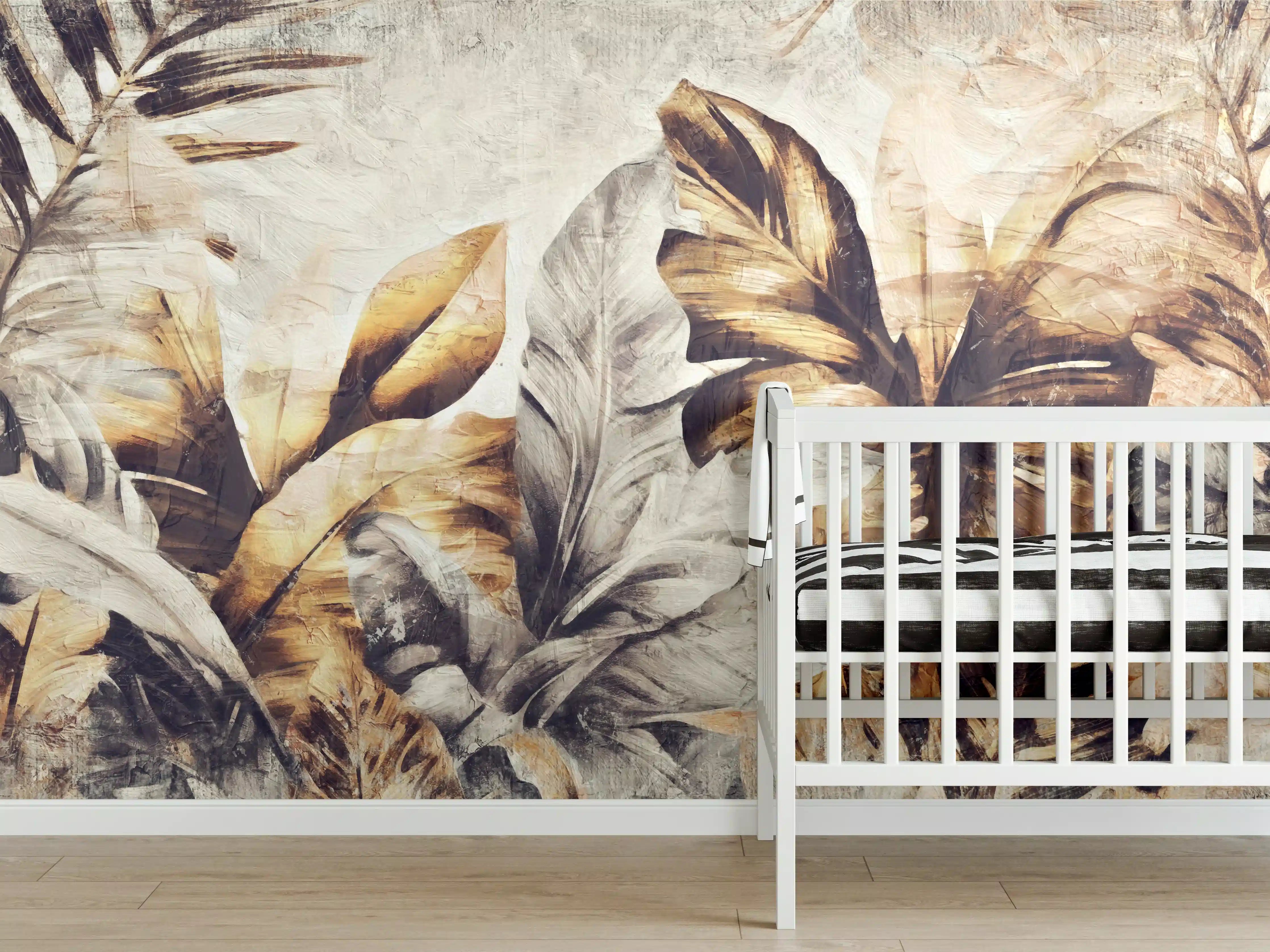 Babyzimmer Wandgestaltung - Tropische Dschungelpanorama-Kunst