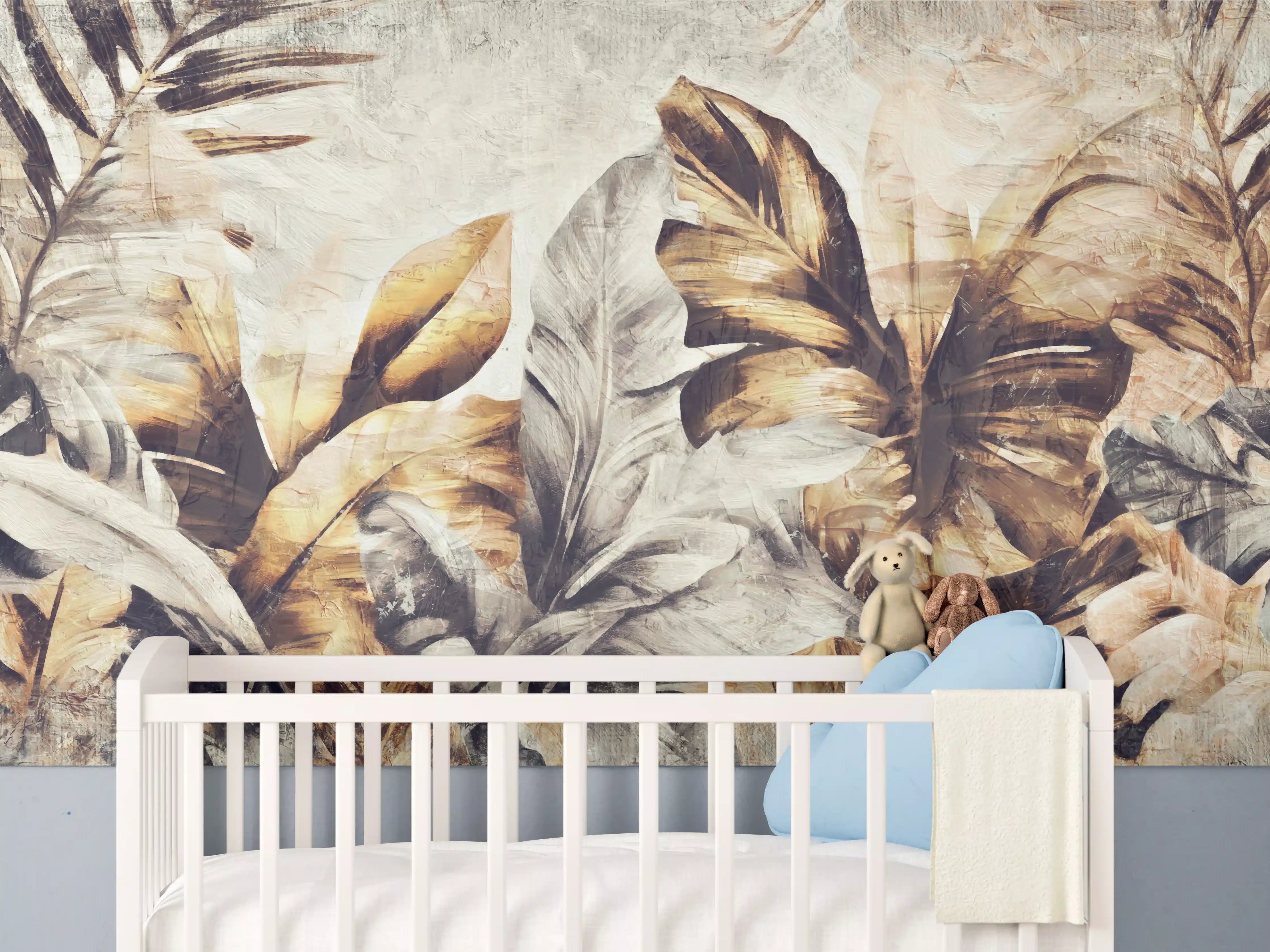 Babyzimmer Wandgestaltung - Tropische Dschungelpanorama-Kunst