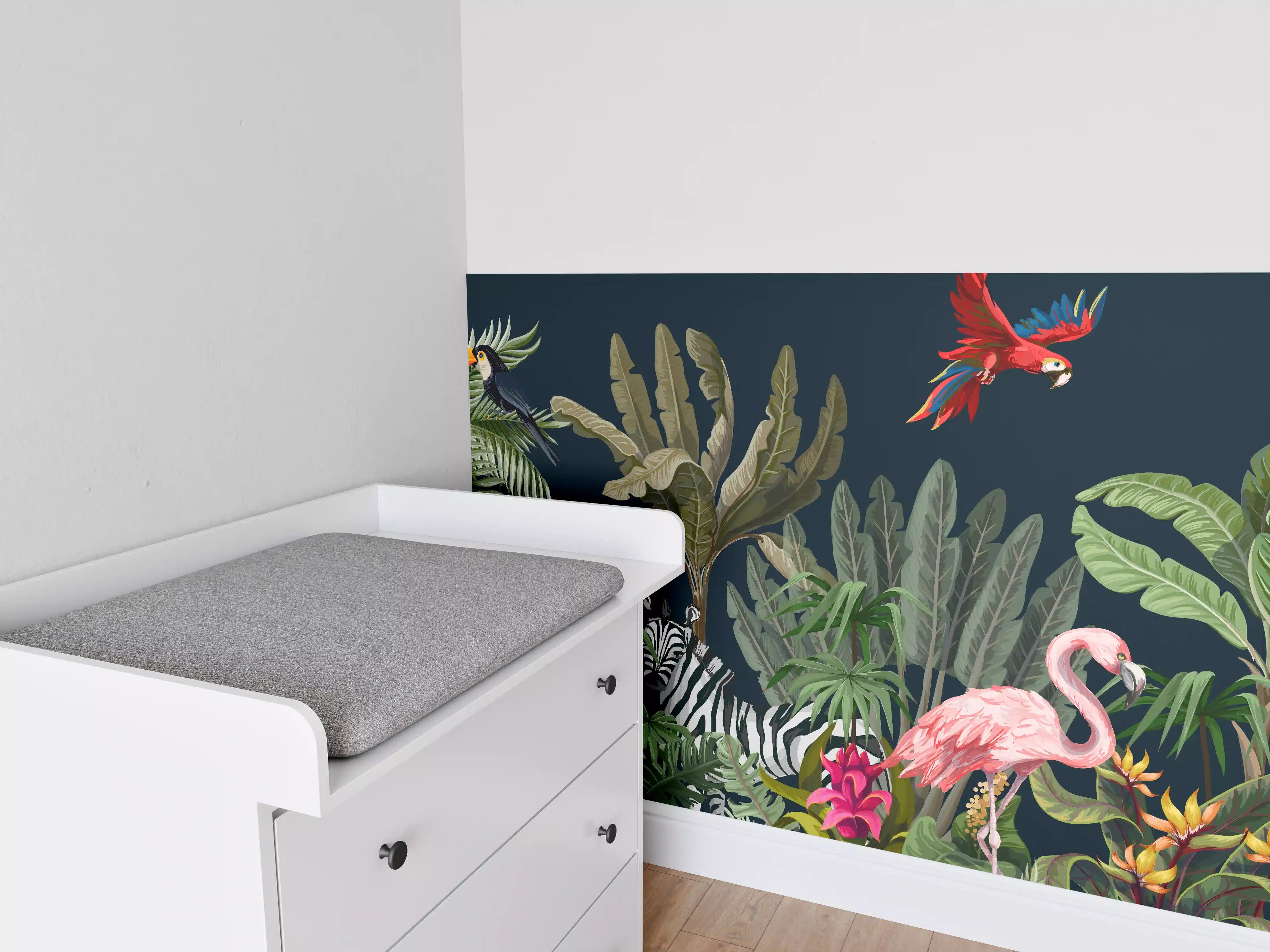 Babyzimmer Wandgestaltung - Tropische Pflanzen & Tiere