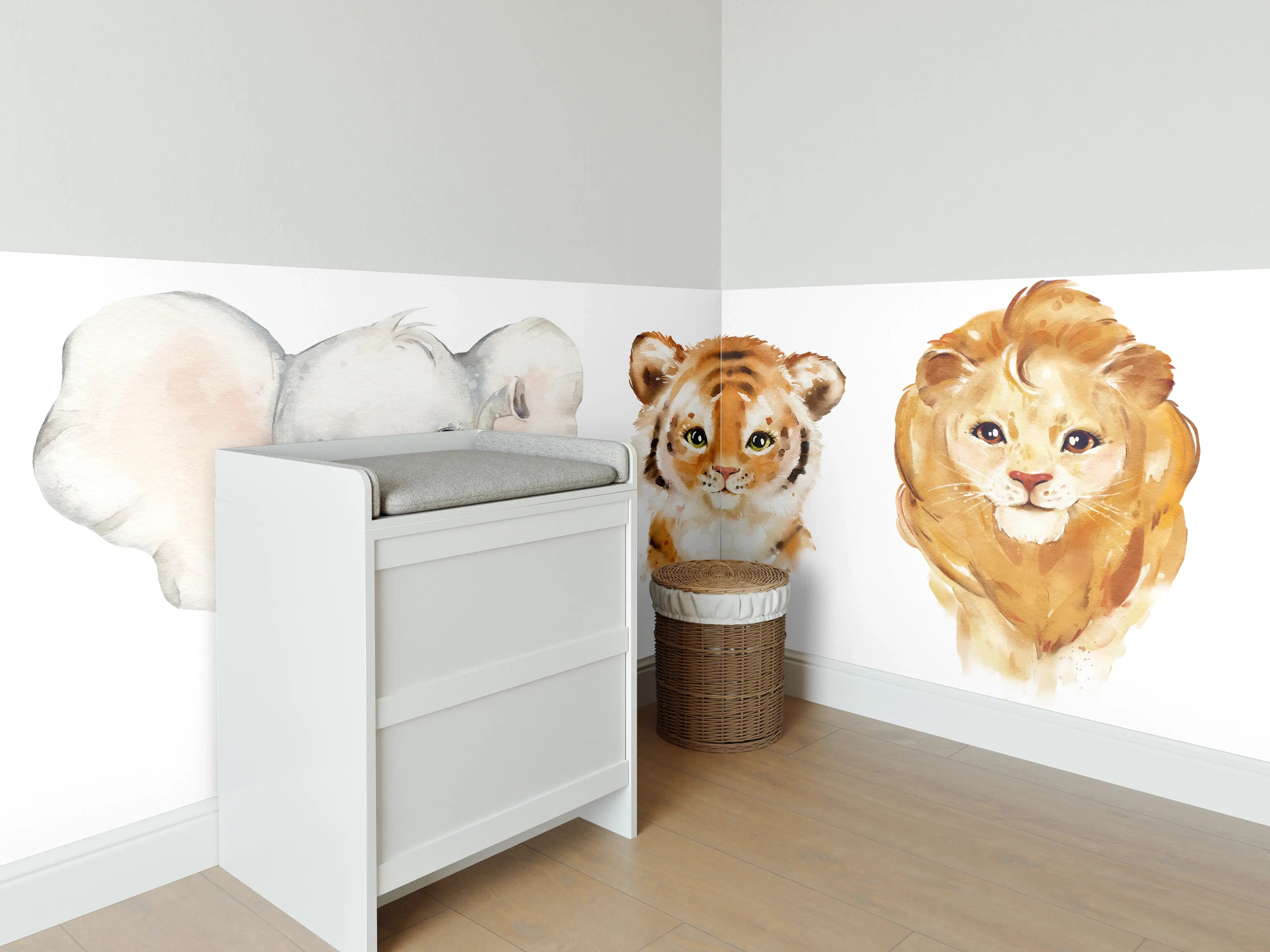 Babyzimmer Wandgestaltung - Tropische Tiere 