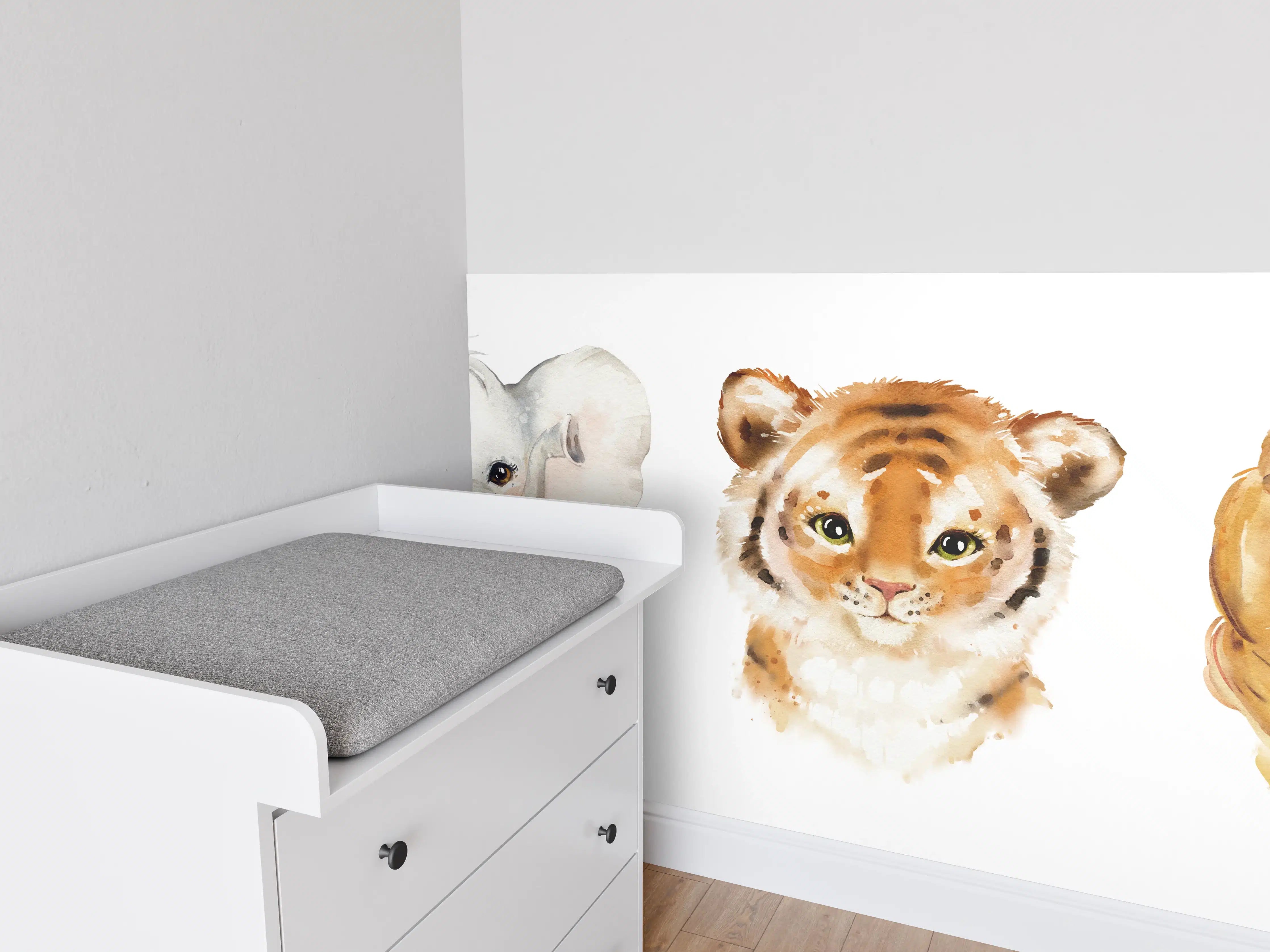 Babyzimmer Wandgestaltung - Tropische Tiere 