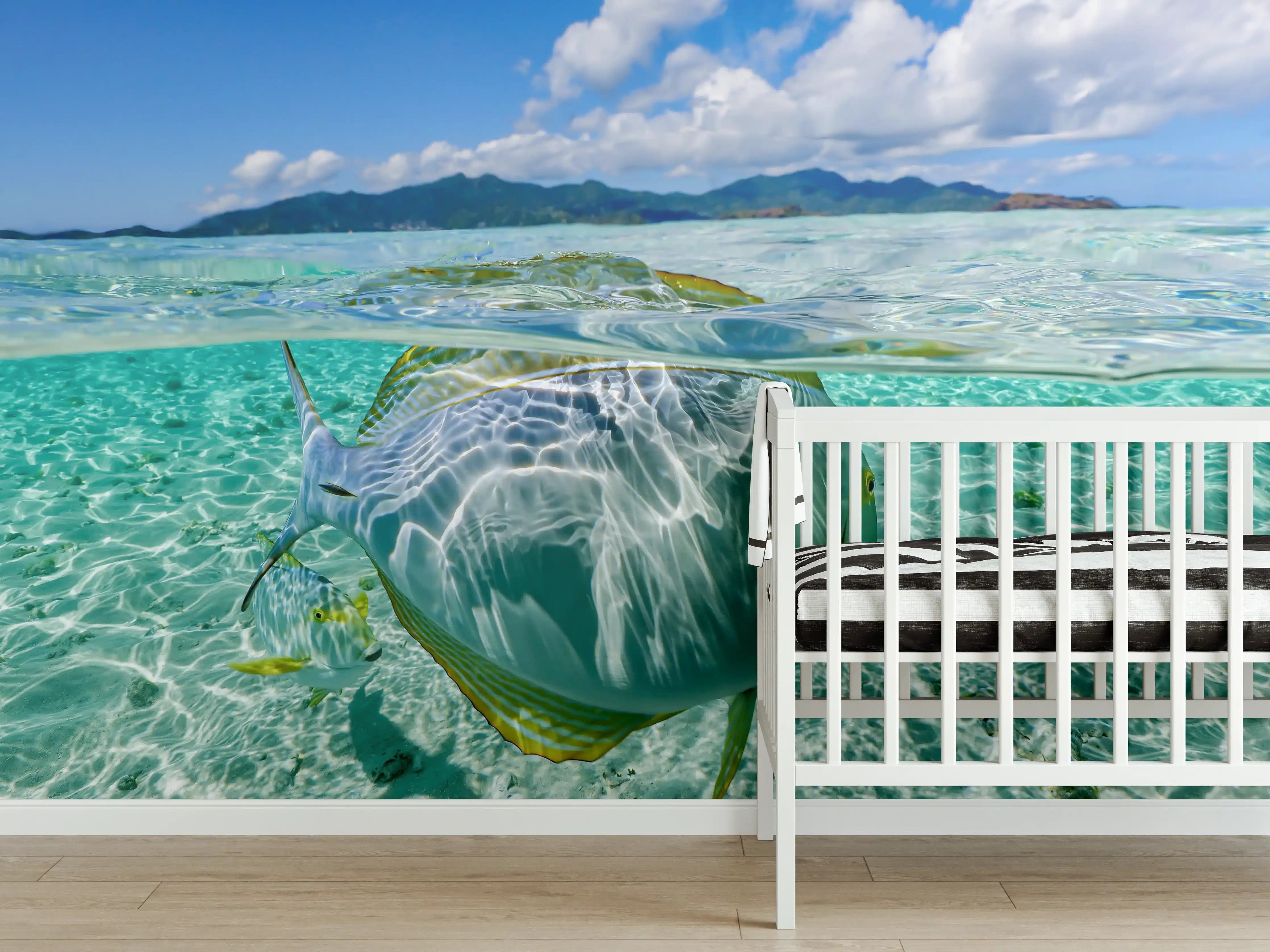 Babyzimmer Wandgestaltung - Tropischer Fisch - Unterwasserwelt