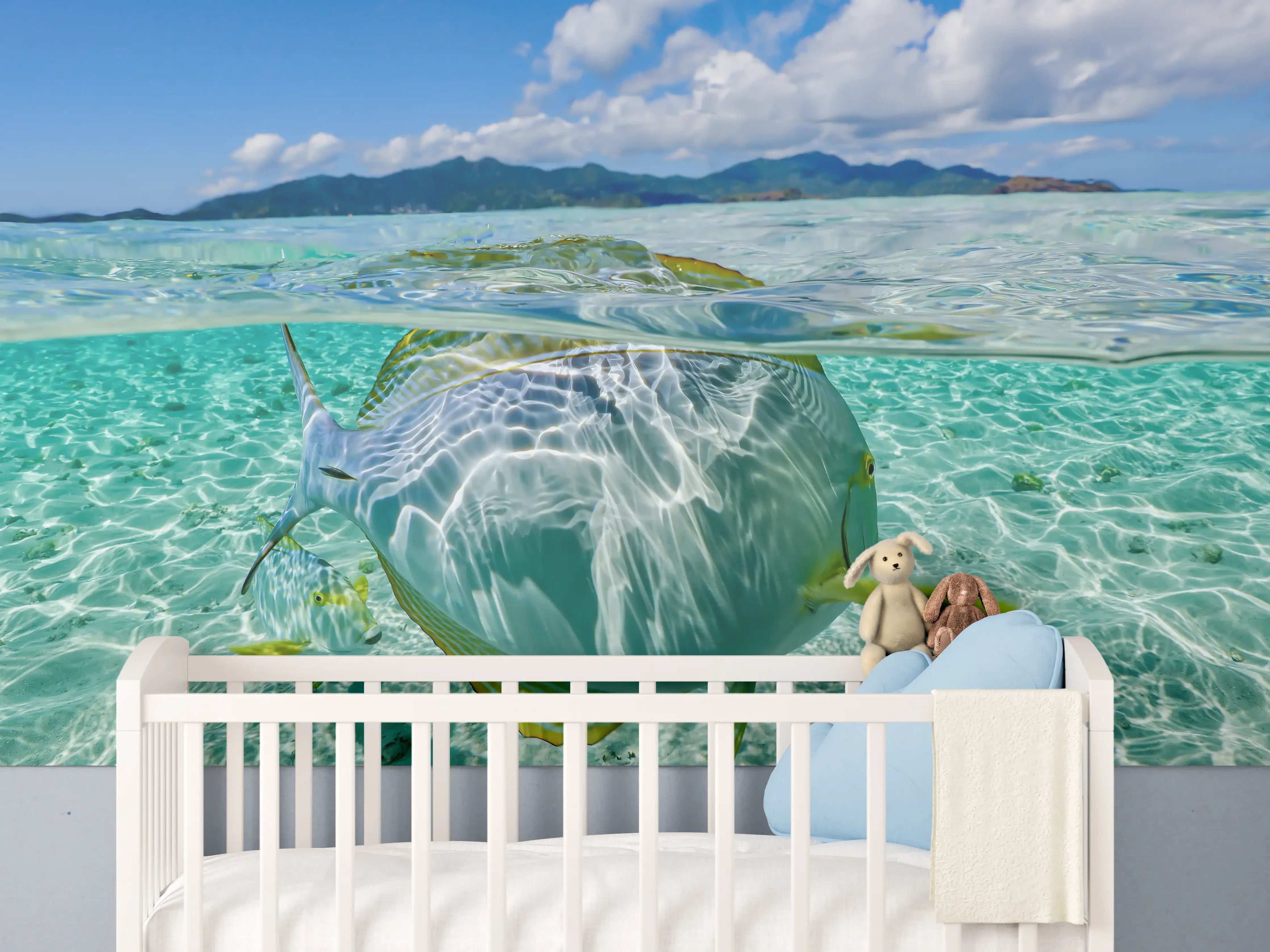 Babyzimmer Wandgestaltung - Tropischer Fisch - Unterwasserwelt