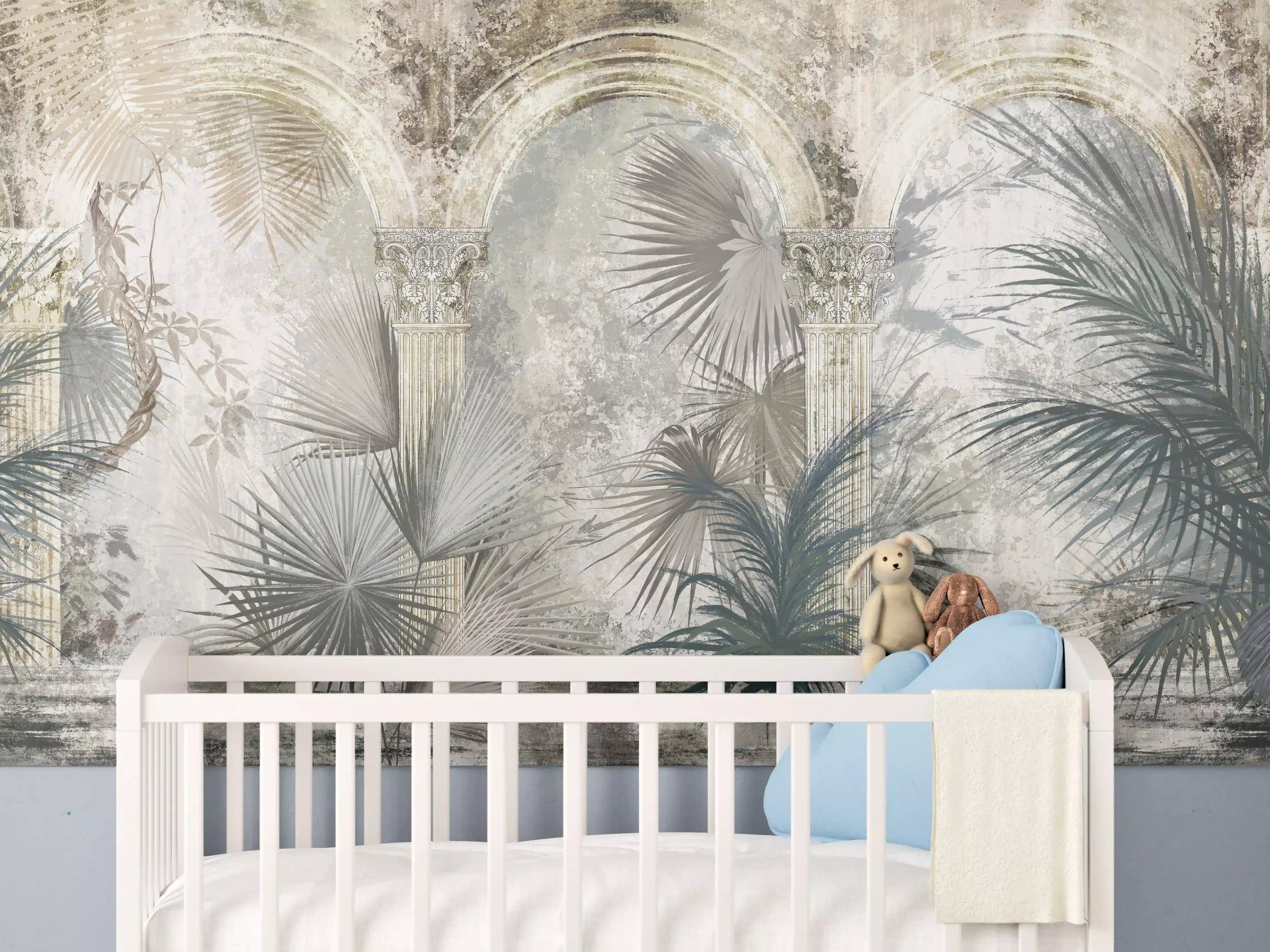 Babyzimmer Wandgestaltung - Tropischer Wald - Zeichnung