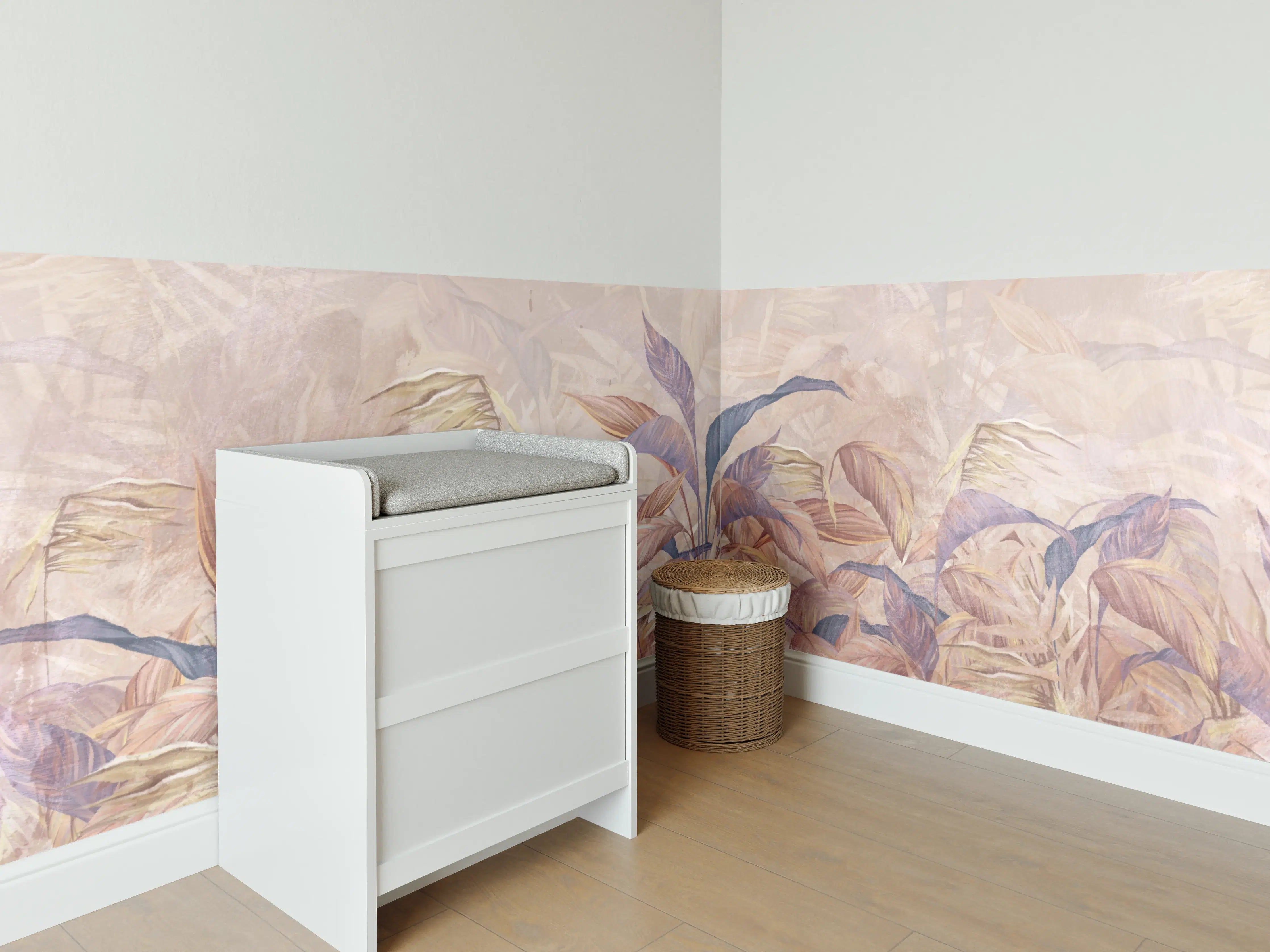Babyzimmer Wandgestaltung - Tropisches Blätter Design