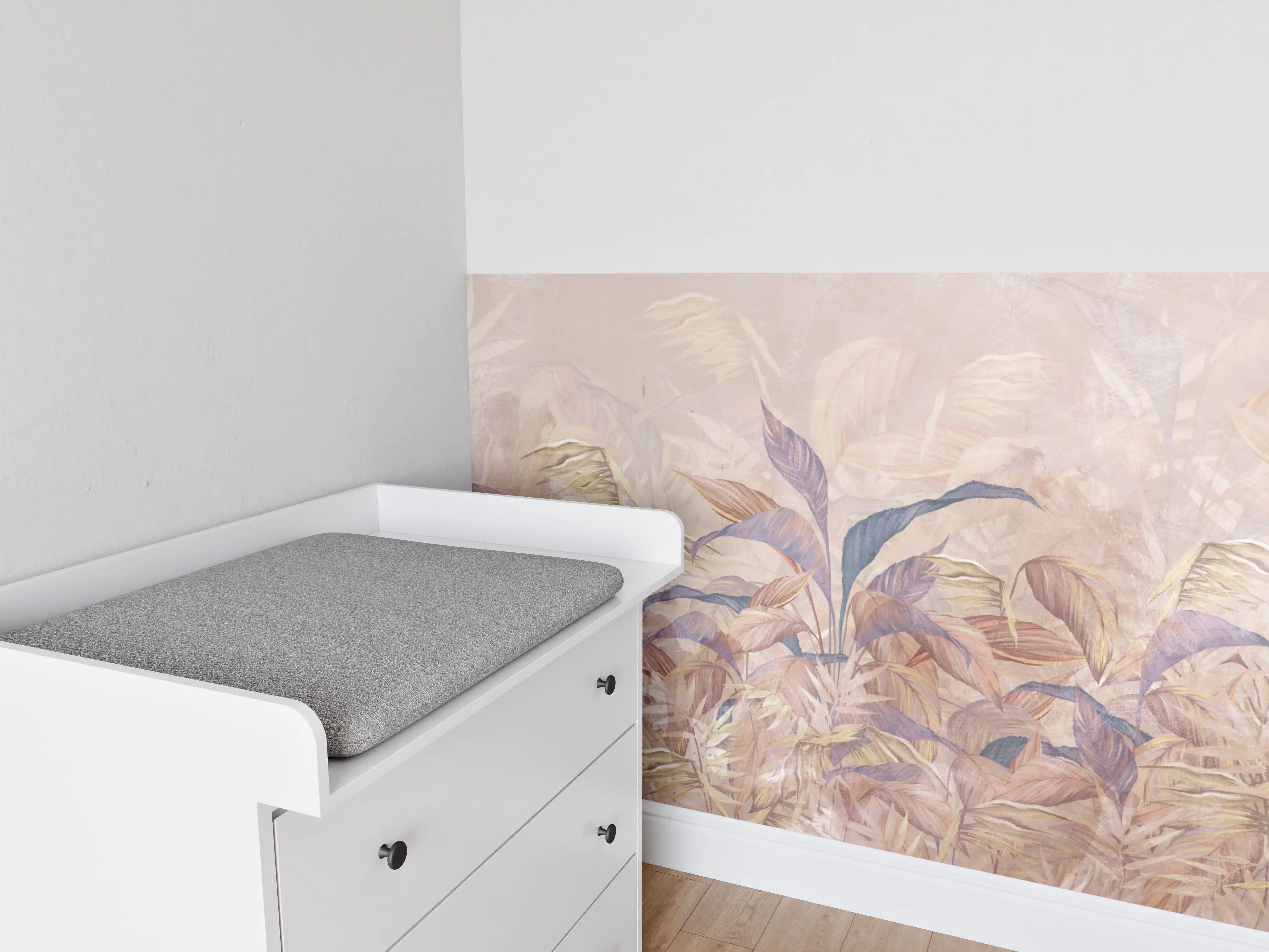 Babyzimmer Wandgestaltung - Tropisches Blätter Design