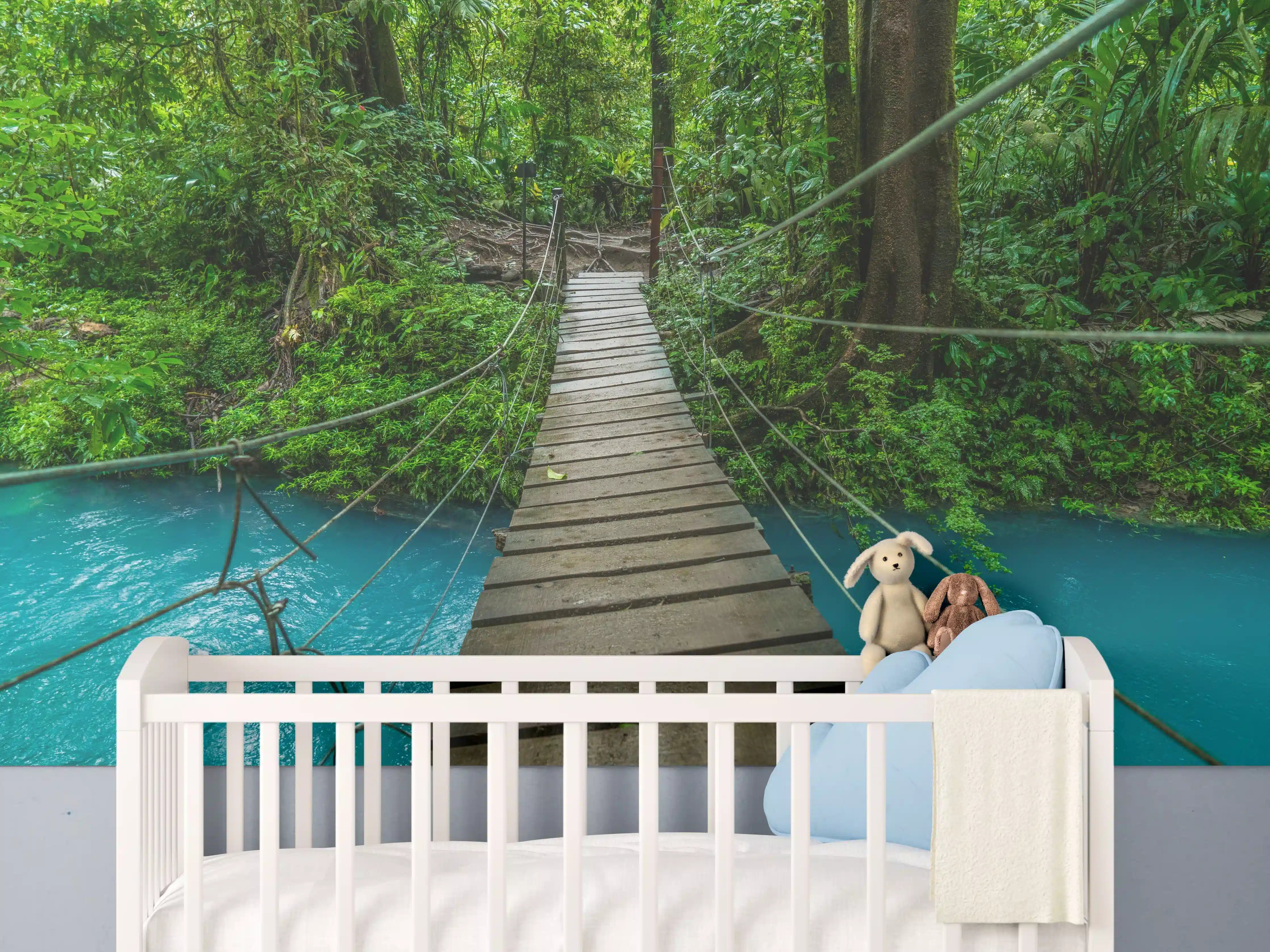 Babyzimmer Wandgestaltung - Türkisblaues Flusswandern Costa Rica