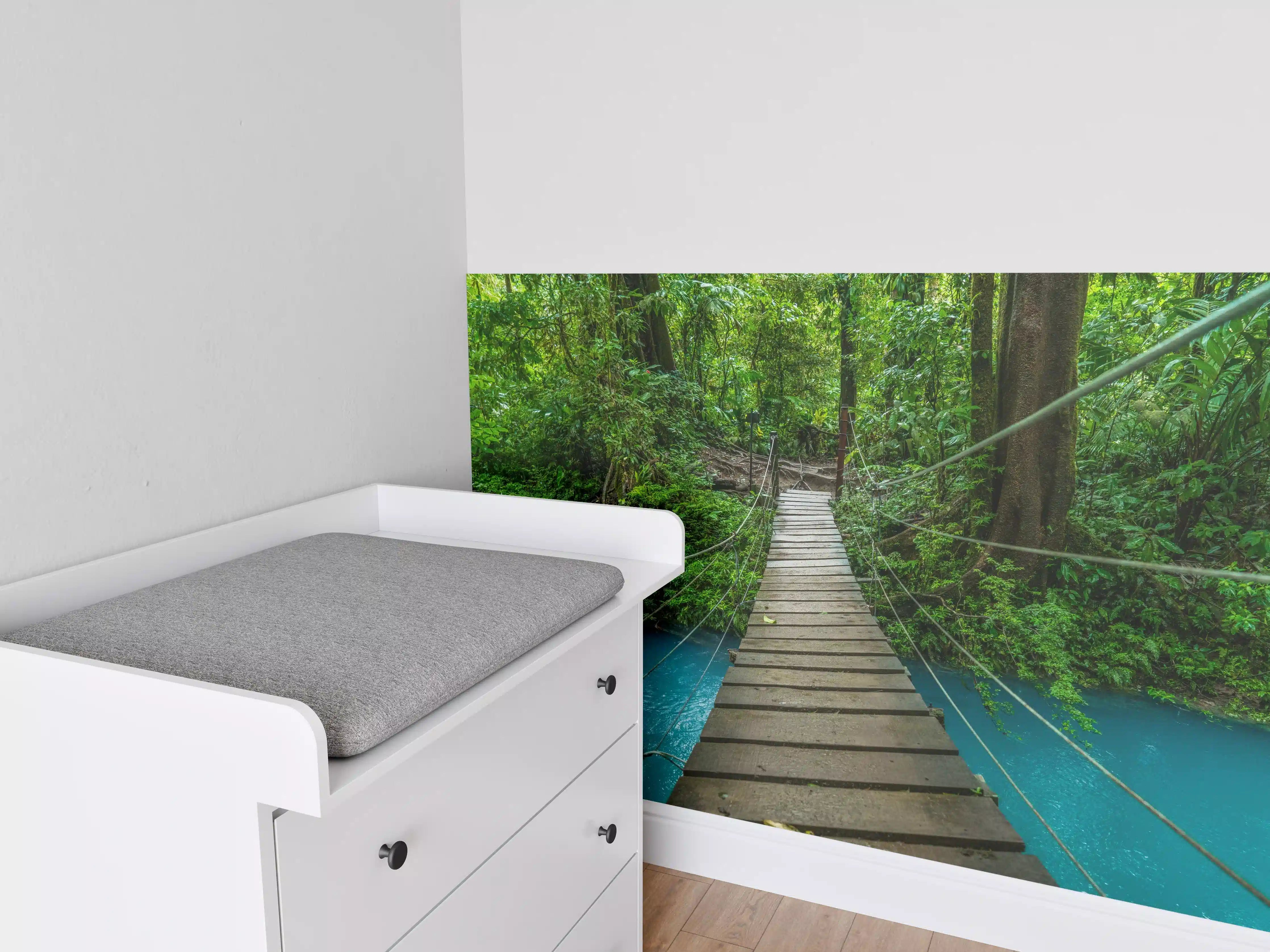 Babyzimmer Wandgestaltung - Türkisblaues Flusswandern Costa Rica