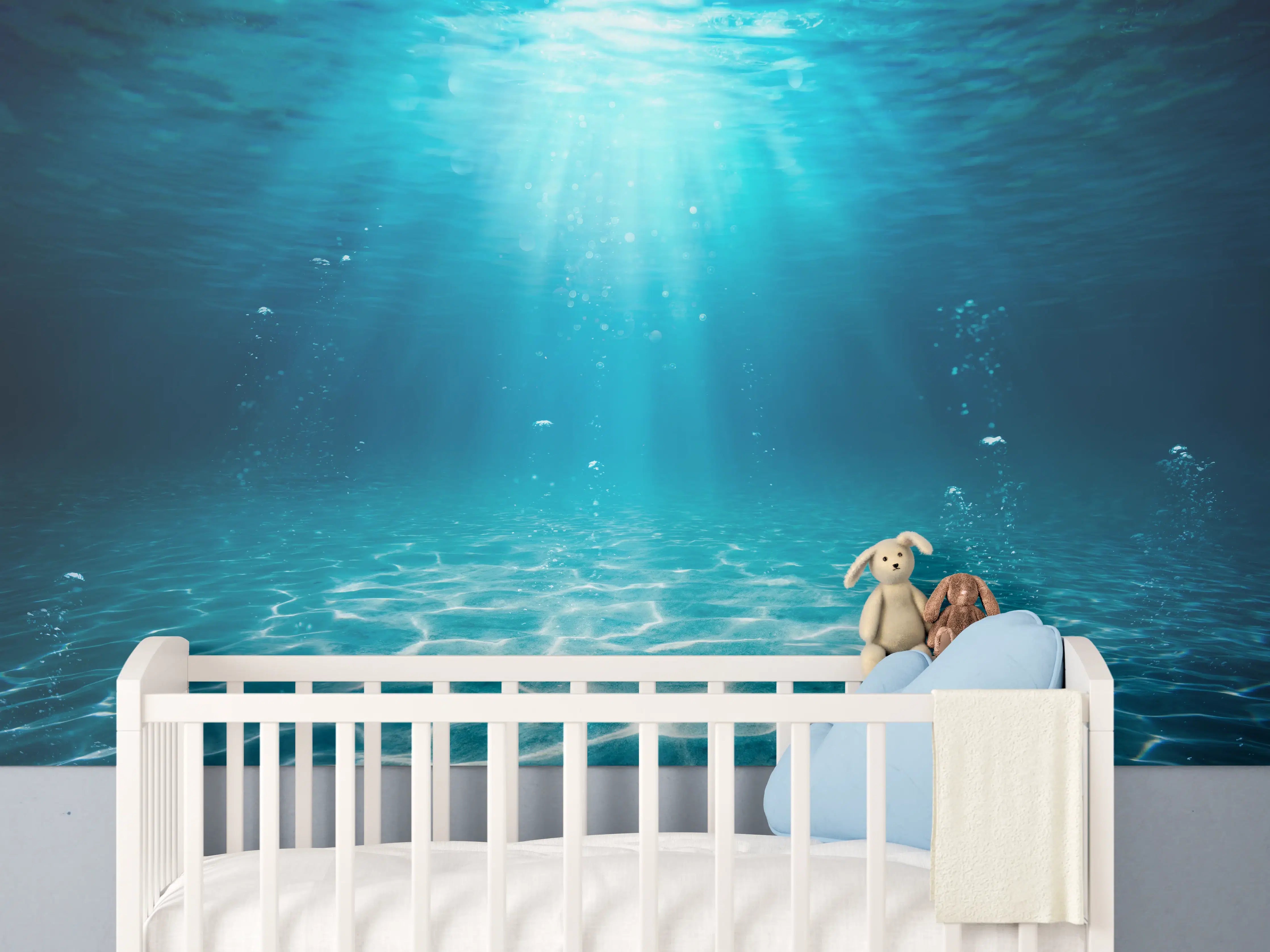 Babyzimmer Wandgestaltung - Unterwasser Blick - Ozean