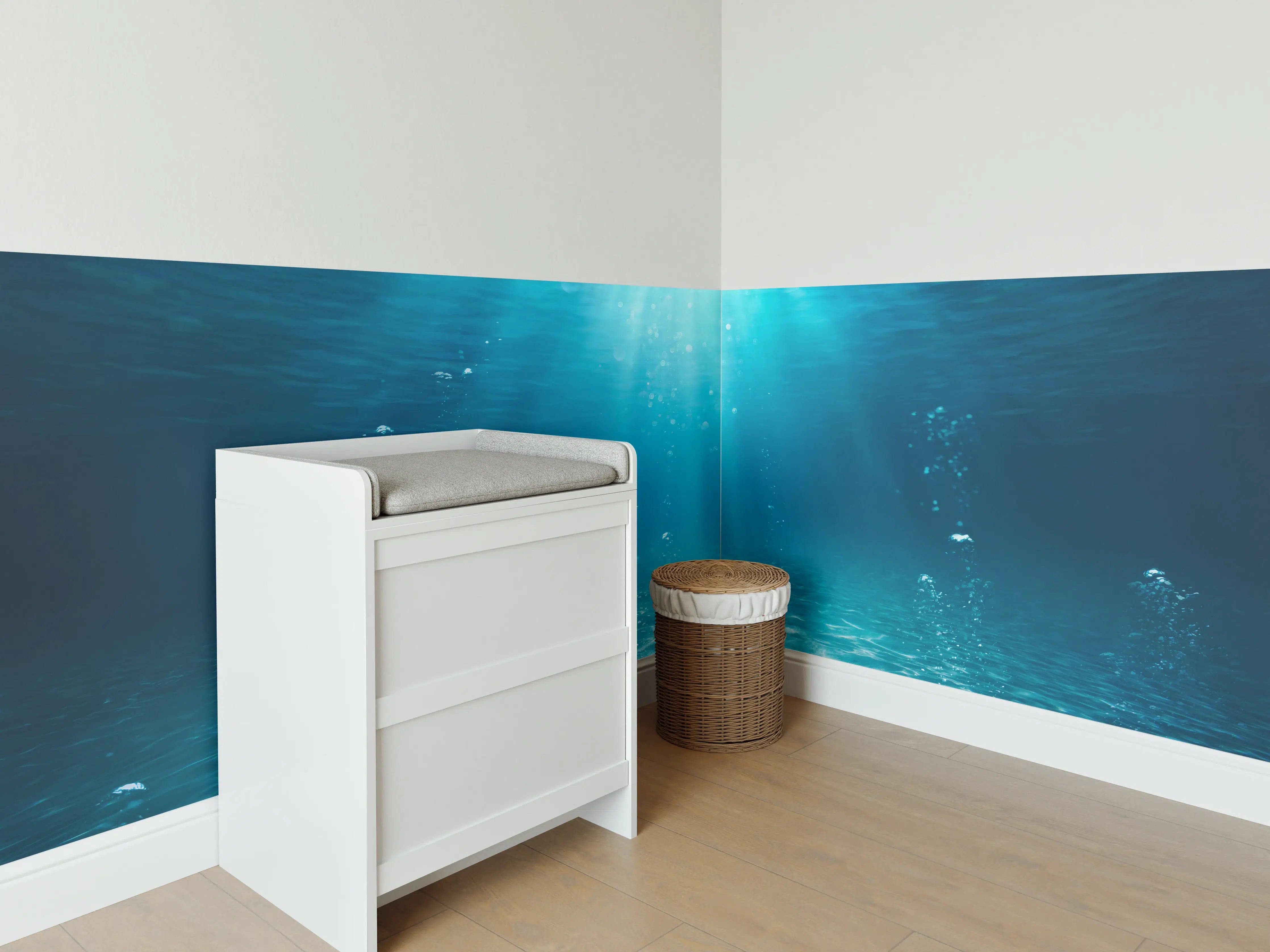 Babyzimmer Wandgestaltung - Unterwasser Blick - Ozean
