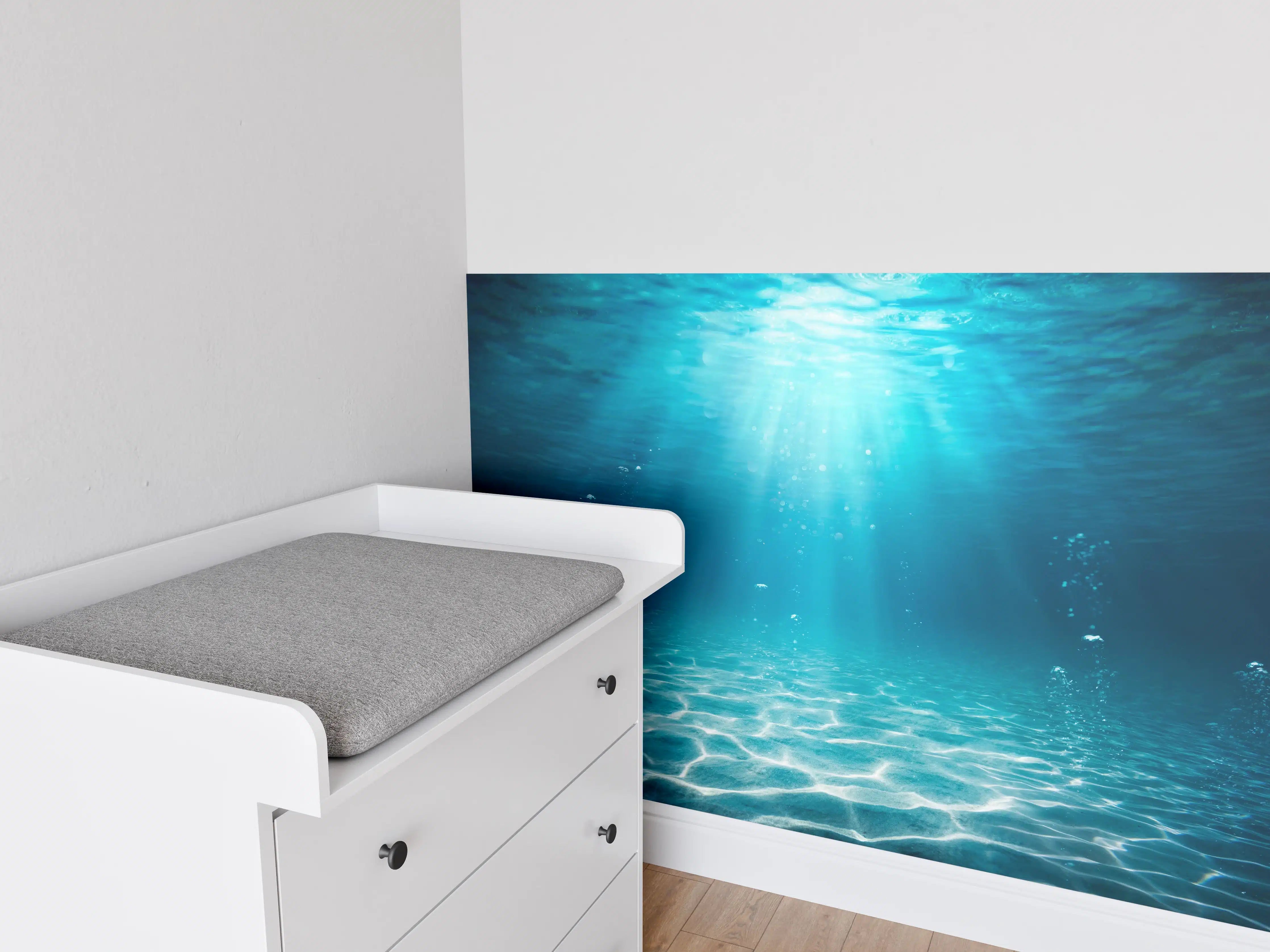 Babyzimmer Wandgestaltung - Unterwasser Blick - Ozean