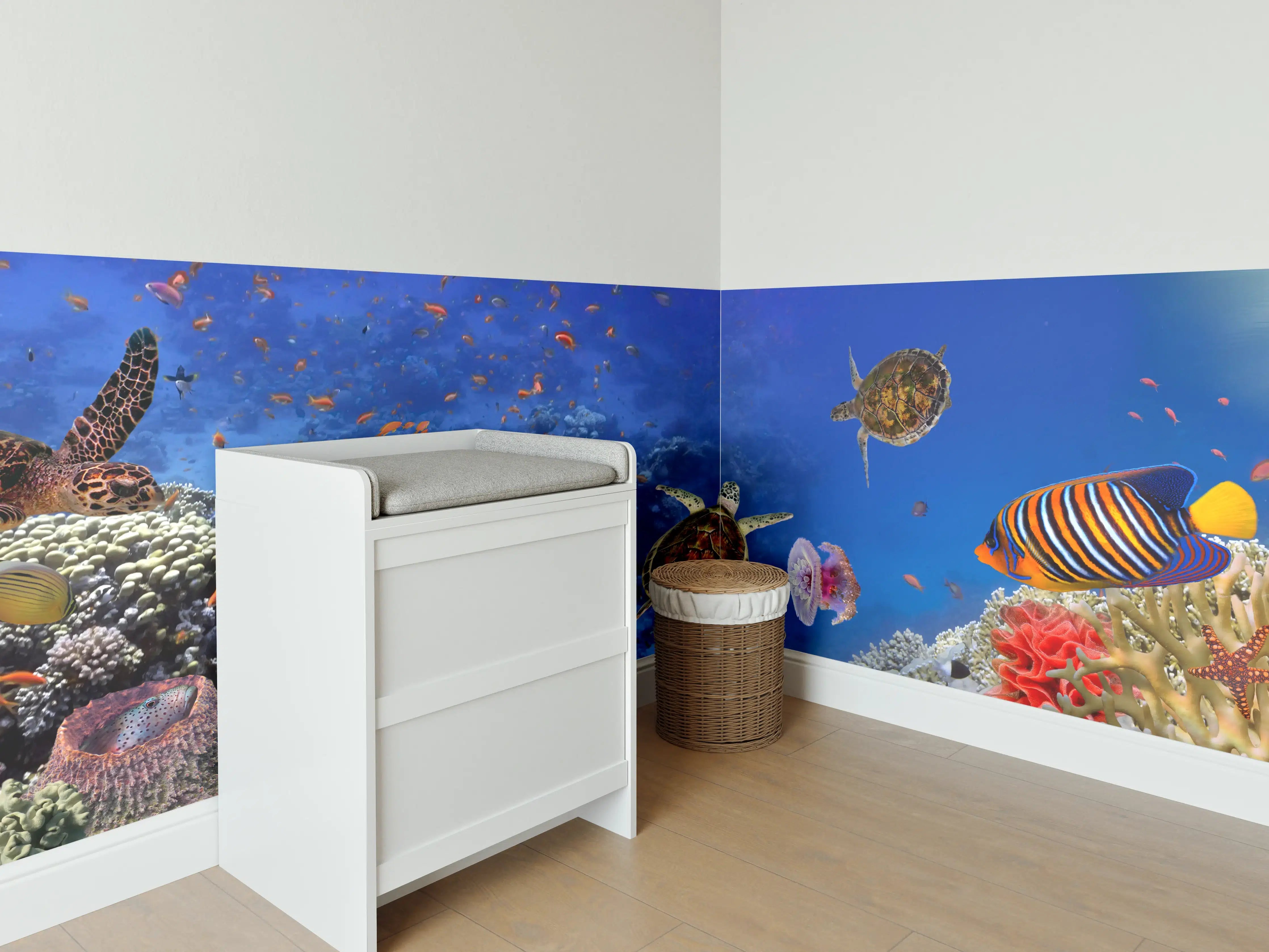 Babyzimmer Wandgestaltung - Unterwasser-Panorama mit Schildkröte