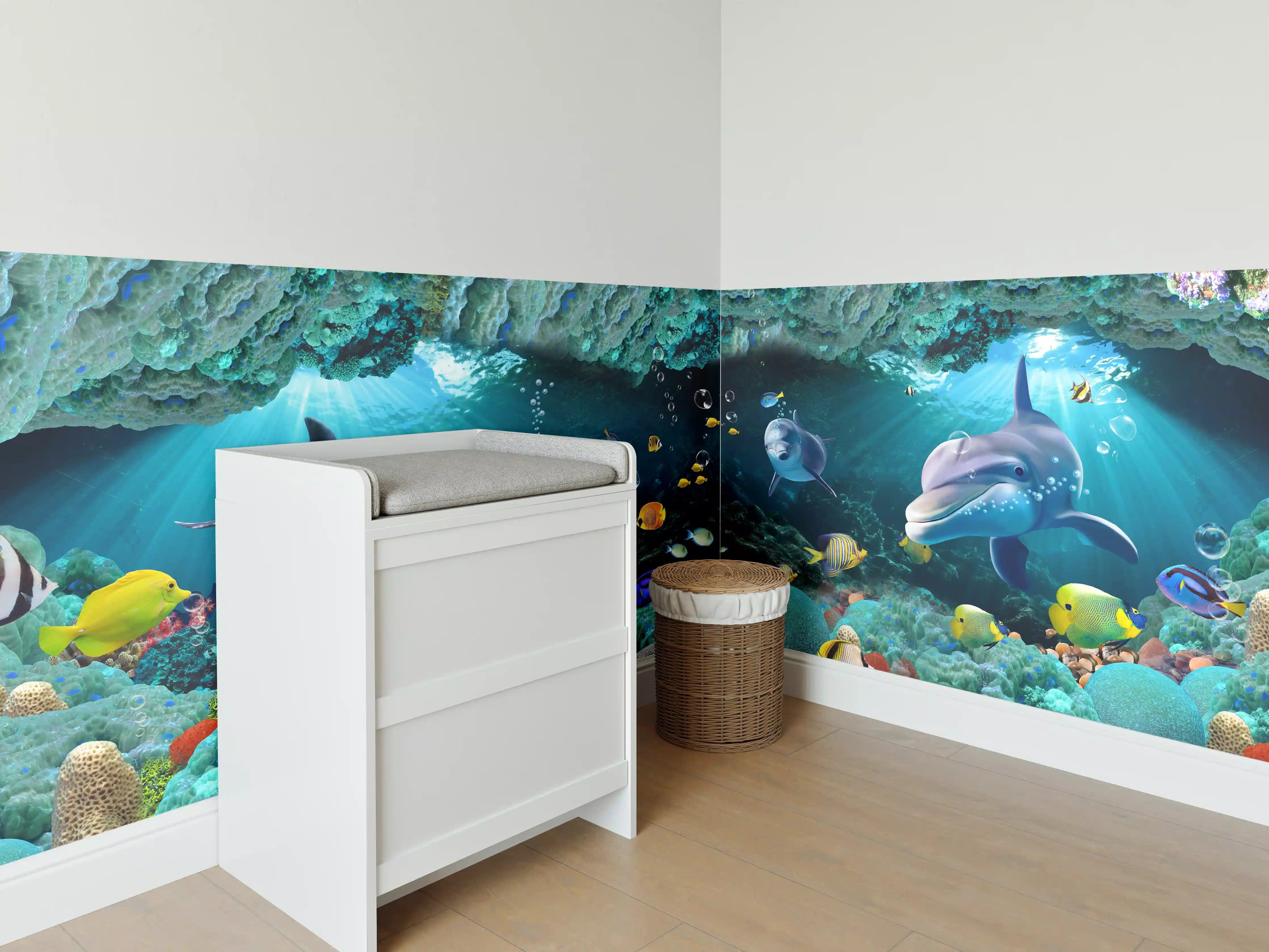 Babyzimmer Wandgestaltung - Unterwasserwelt - Grafik