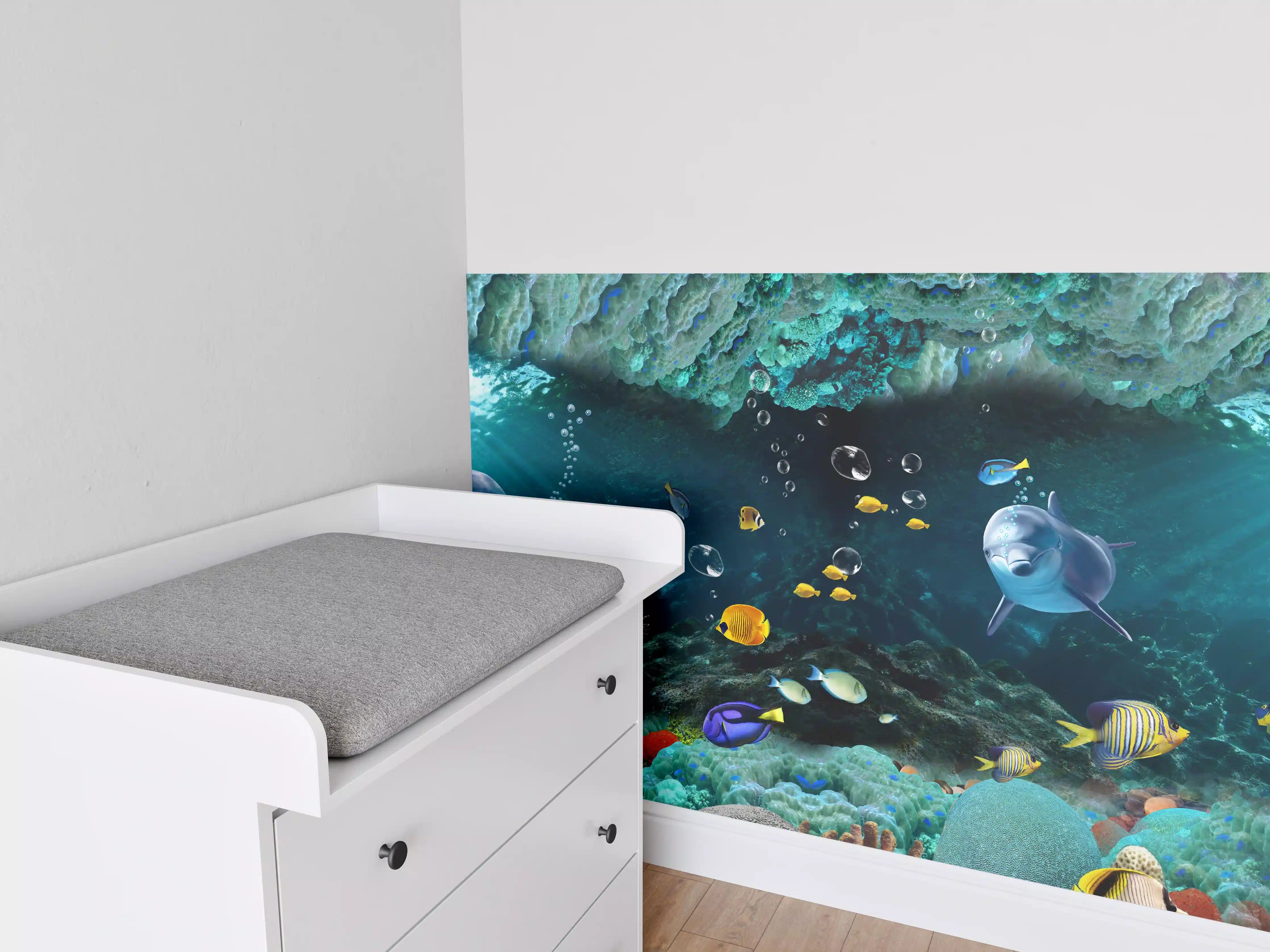 Babyzimmer Wandgestaltung - Unterwasserwelt - Grafik