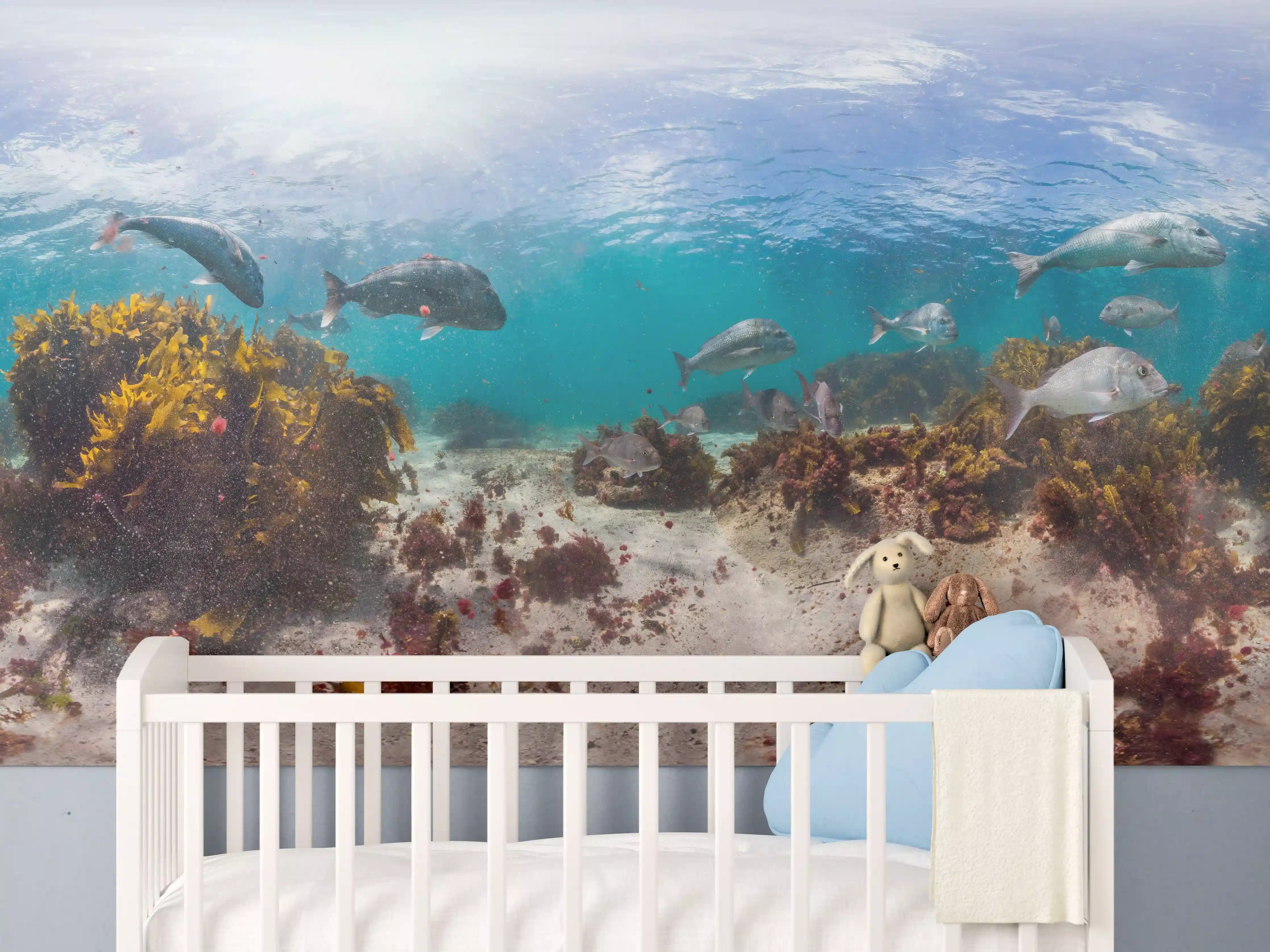 Babyzimmer Wandgestaltung - Unterwasserwelt mit Fischen und Korallen