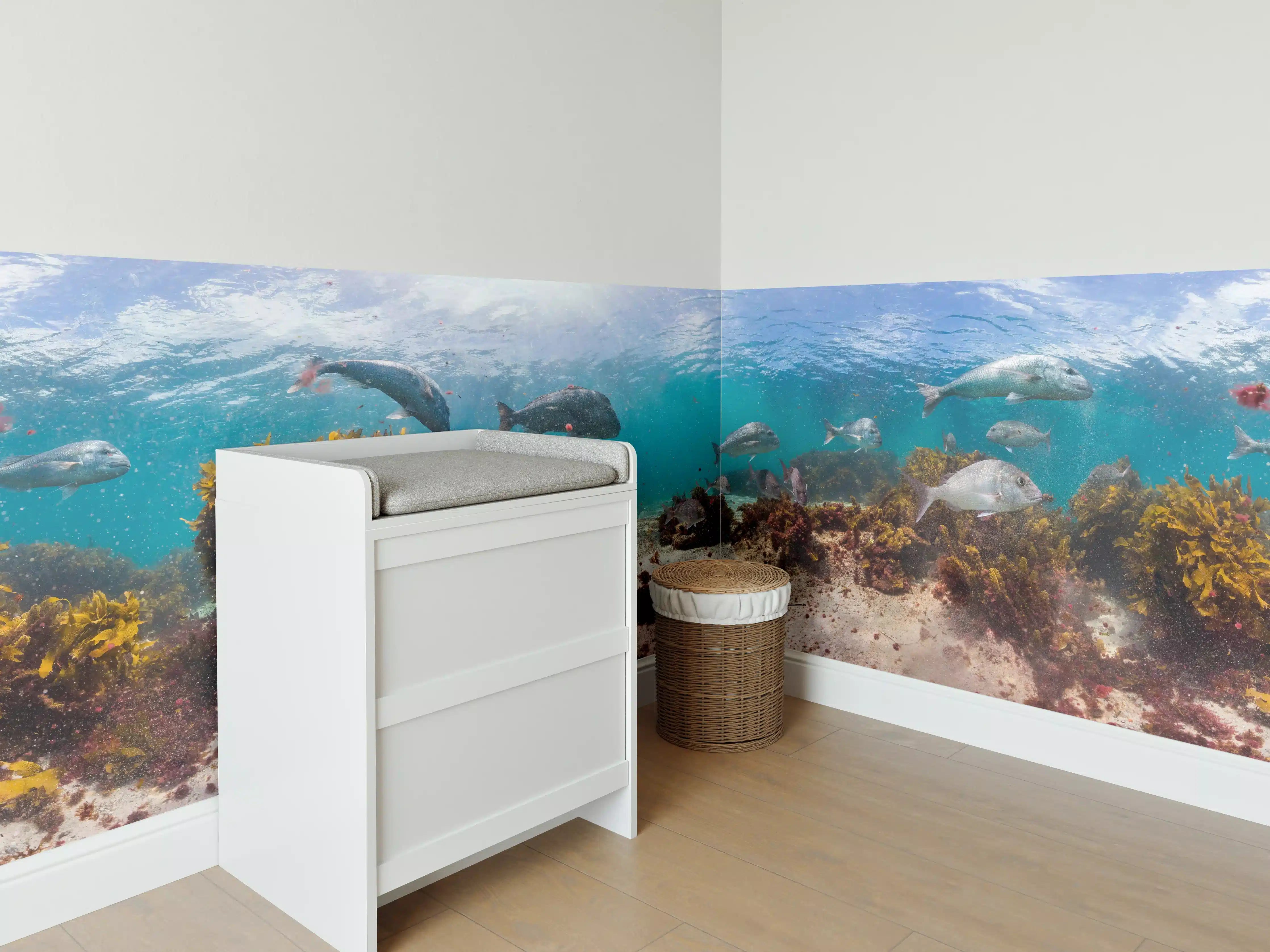 Babyzimmer Wandgestaltung - Unterwasserwelt mit Fischen und Korallen