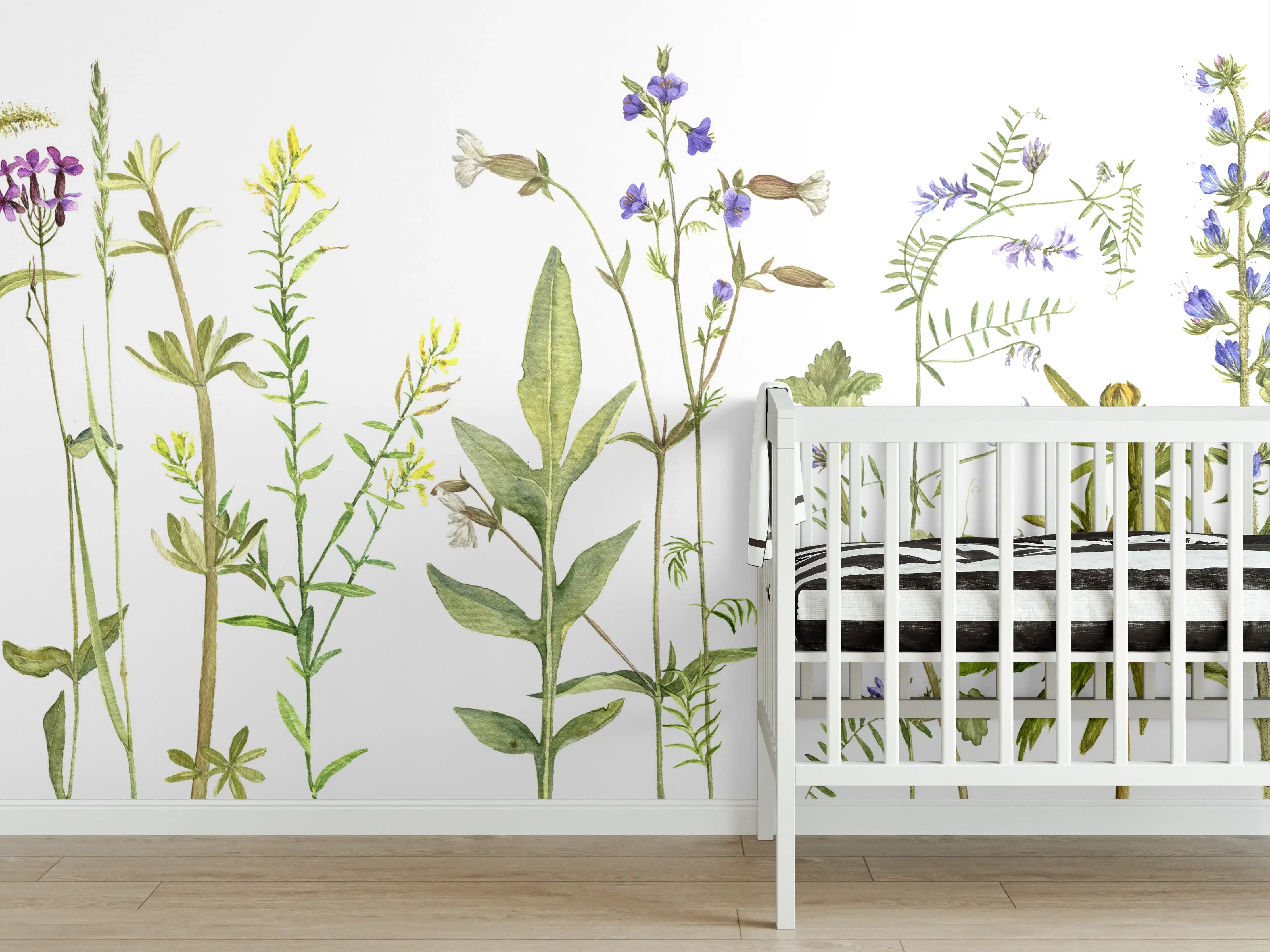 Babyzimmer Wandgestaltung - Veilchen im Wald