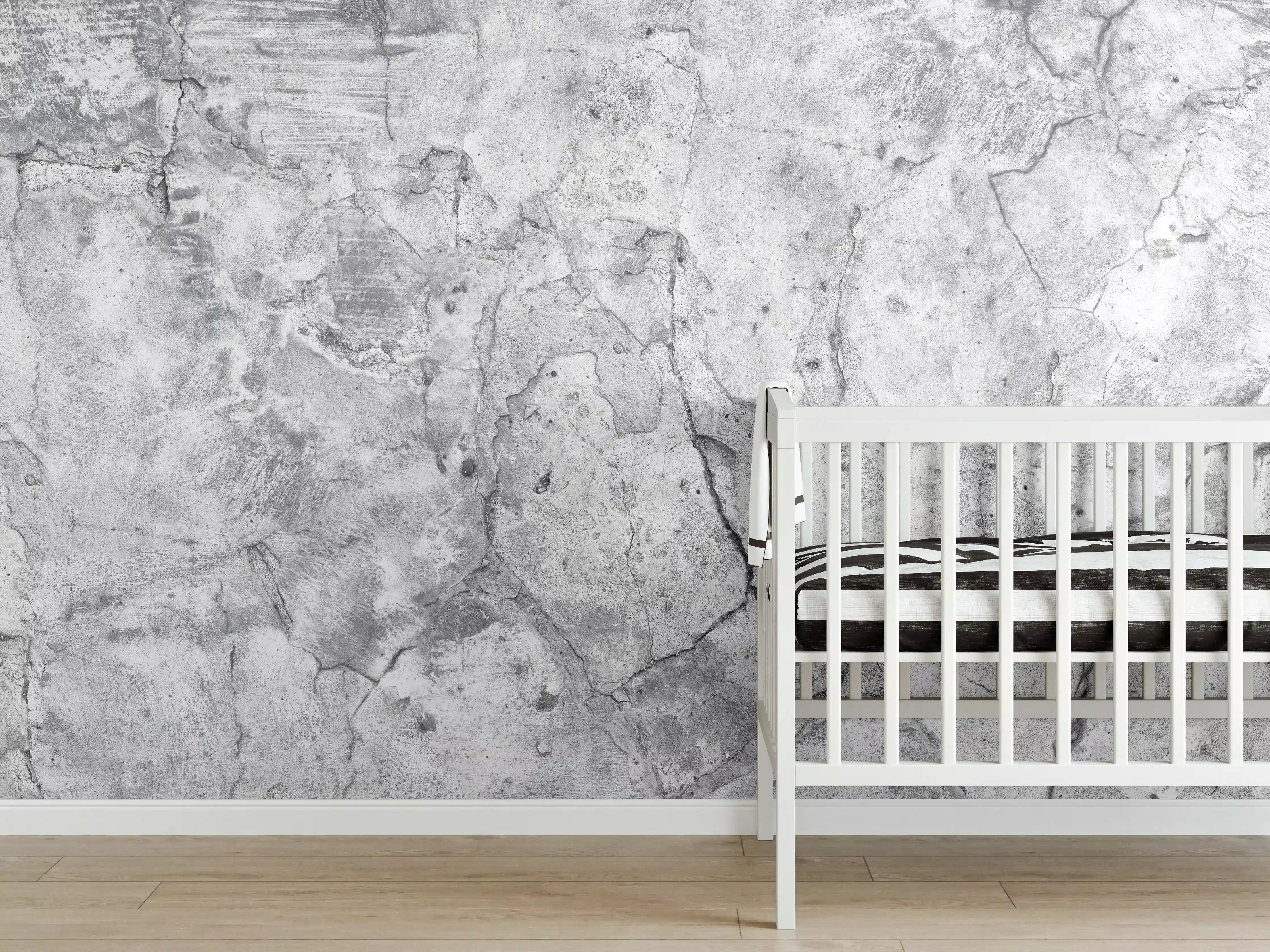 Babyzimmer Wandgestaltung - Veraltete hellgraue Betonwand