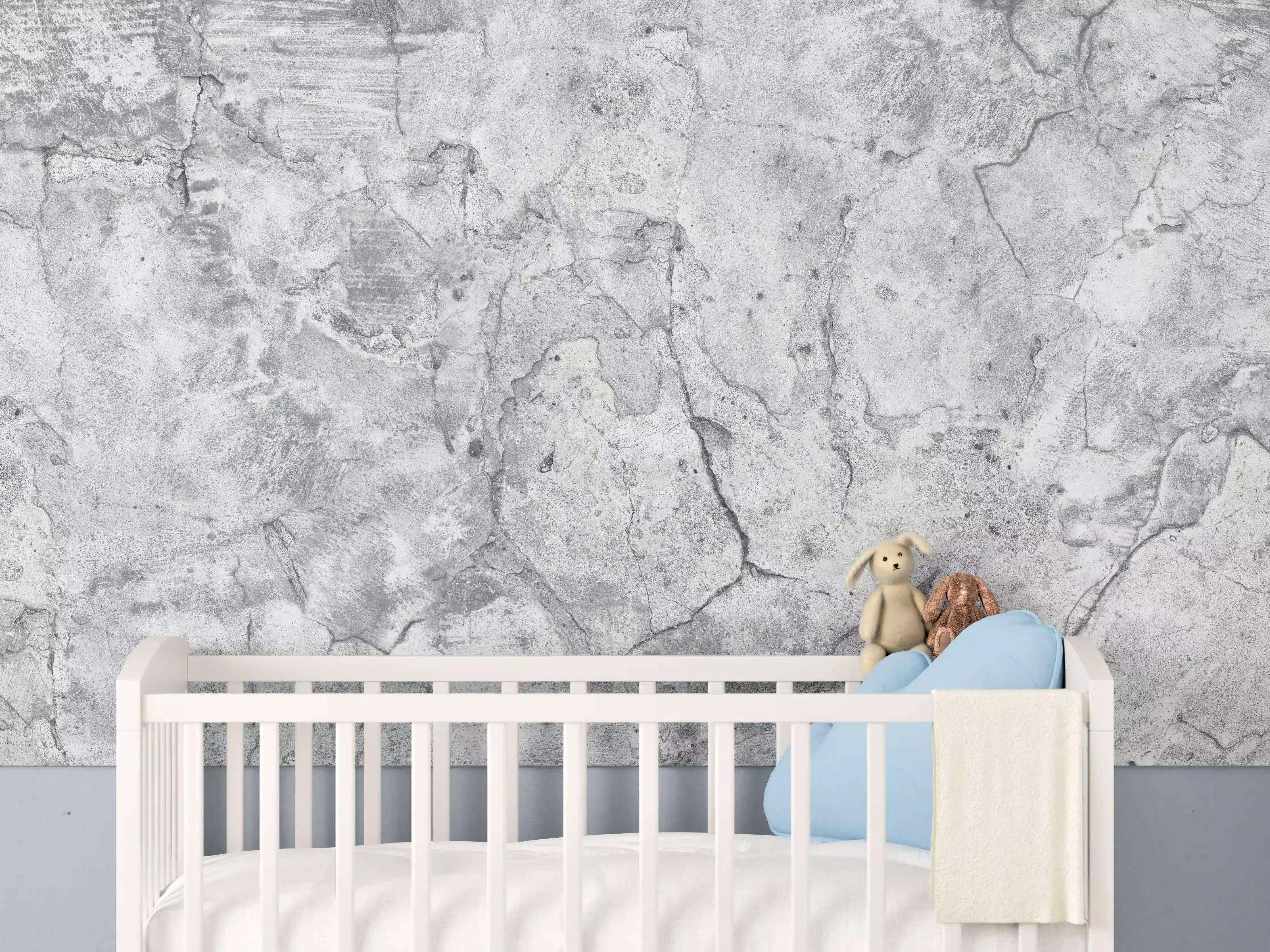 Babyzimmer Wandgestaltung - Veraltete hellgraue Betonwand