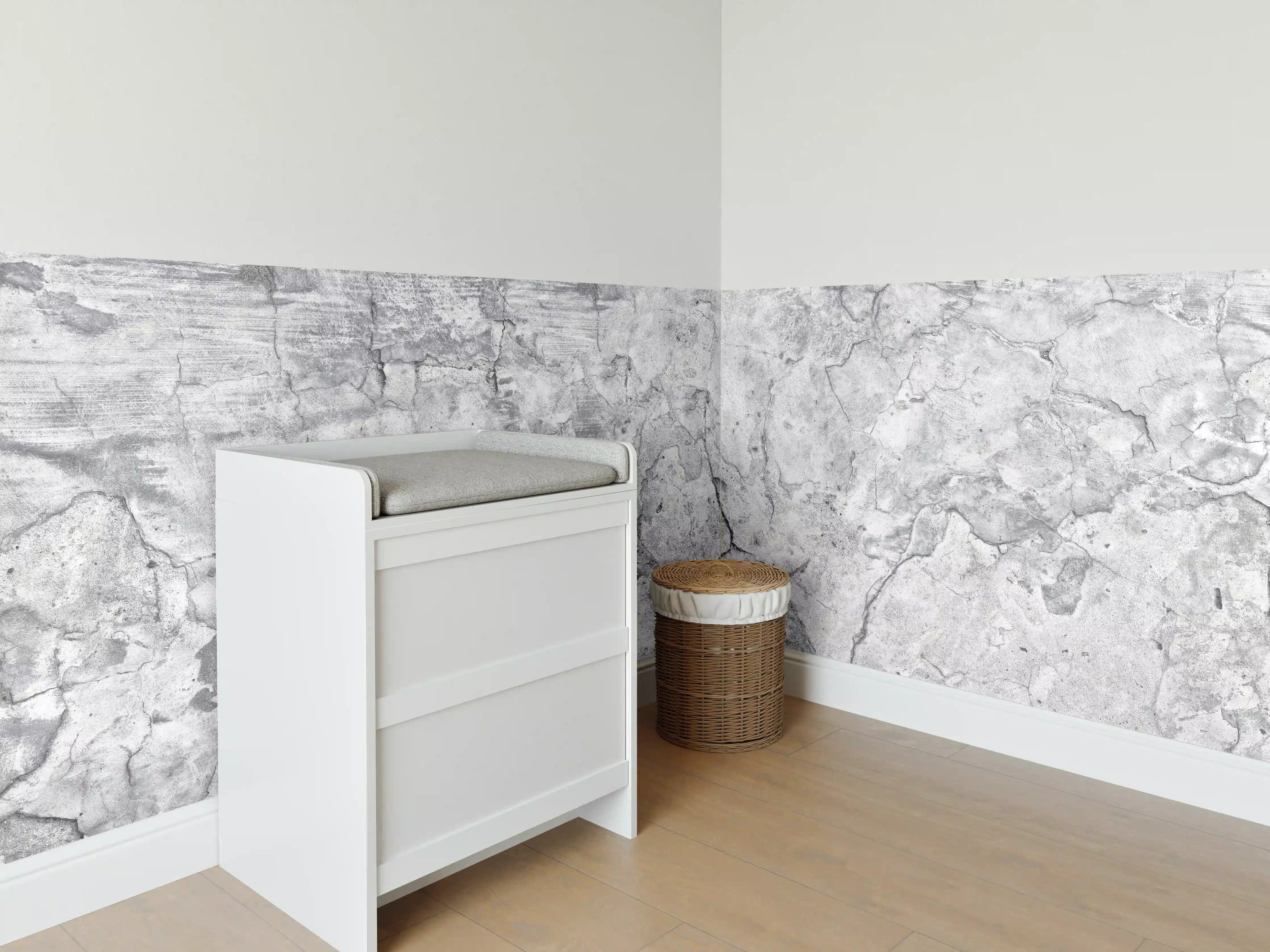 Babyzimmer Wandgestaltung - Veraltete hellgraue Betonwand
