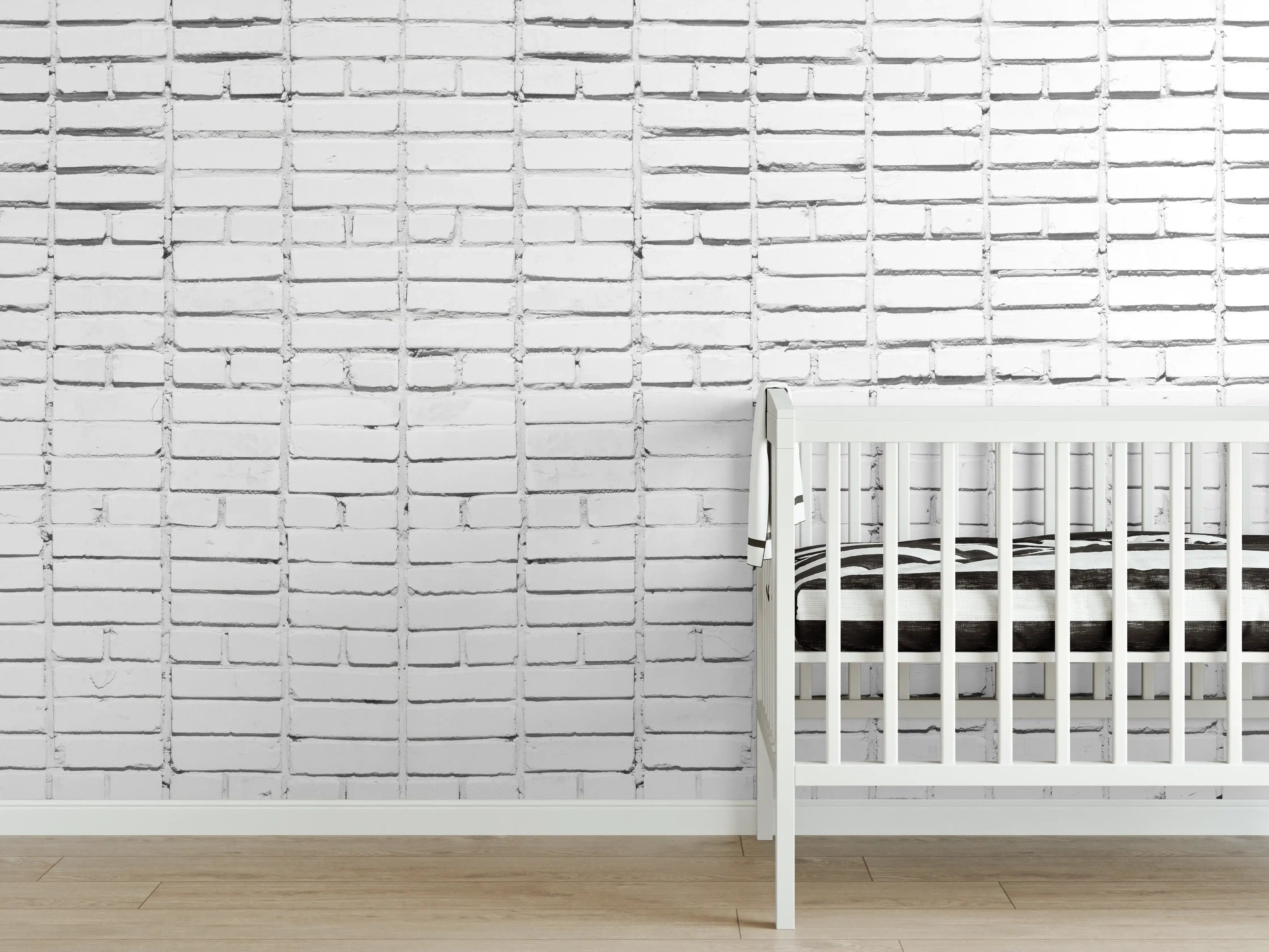 Babyzimmer Wandgestaltung - Veraltete weiße Ziegelwand Textur