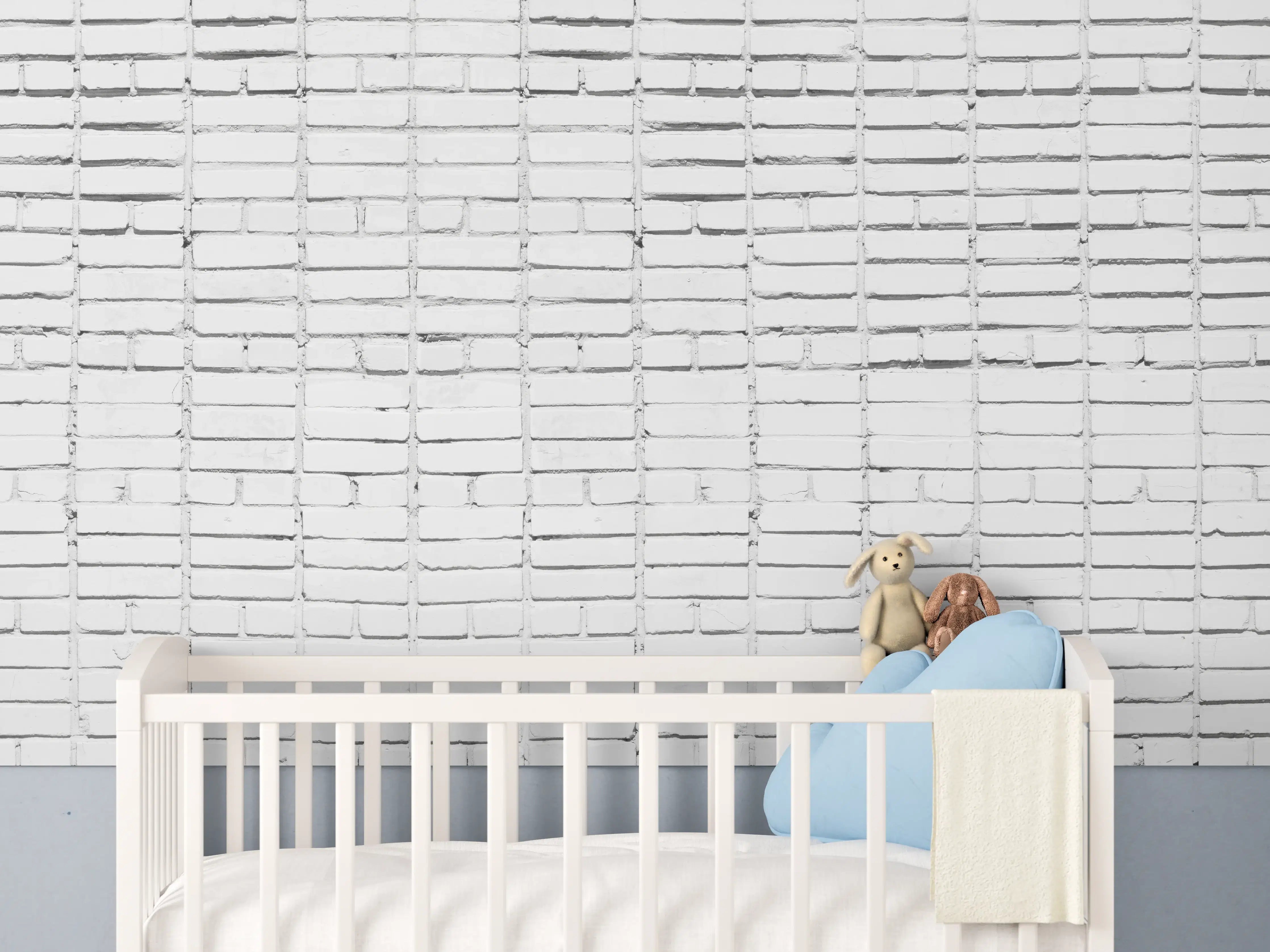 Babyzimmer Wandgestaltung - Veraltete weiße Ziegelwand Textur