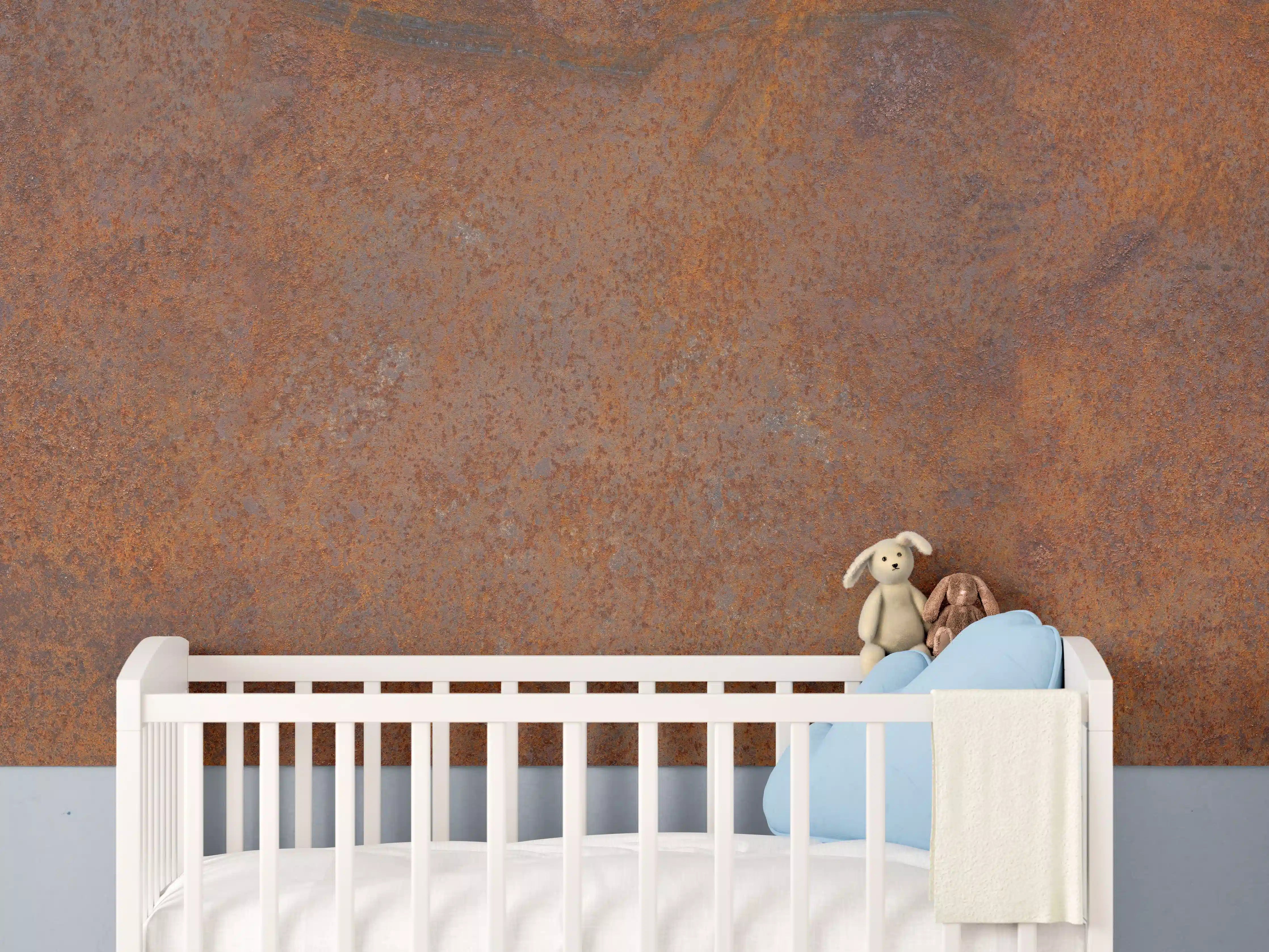 Babyzimmer Wandgestaltung - Verrostetes Metall