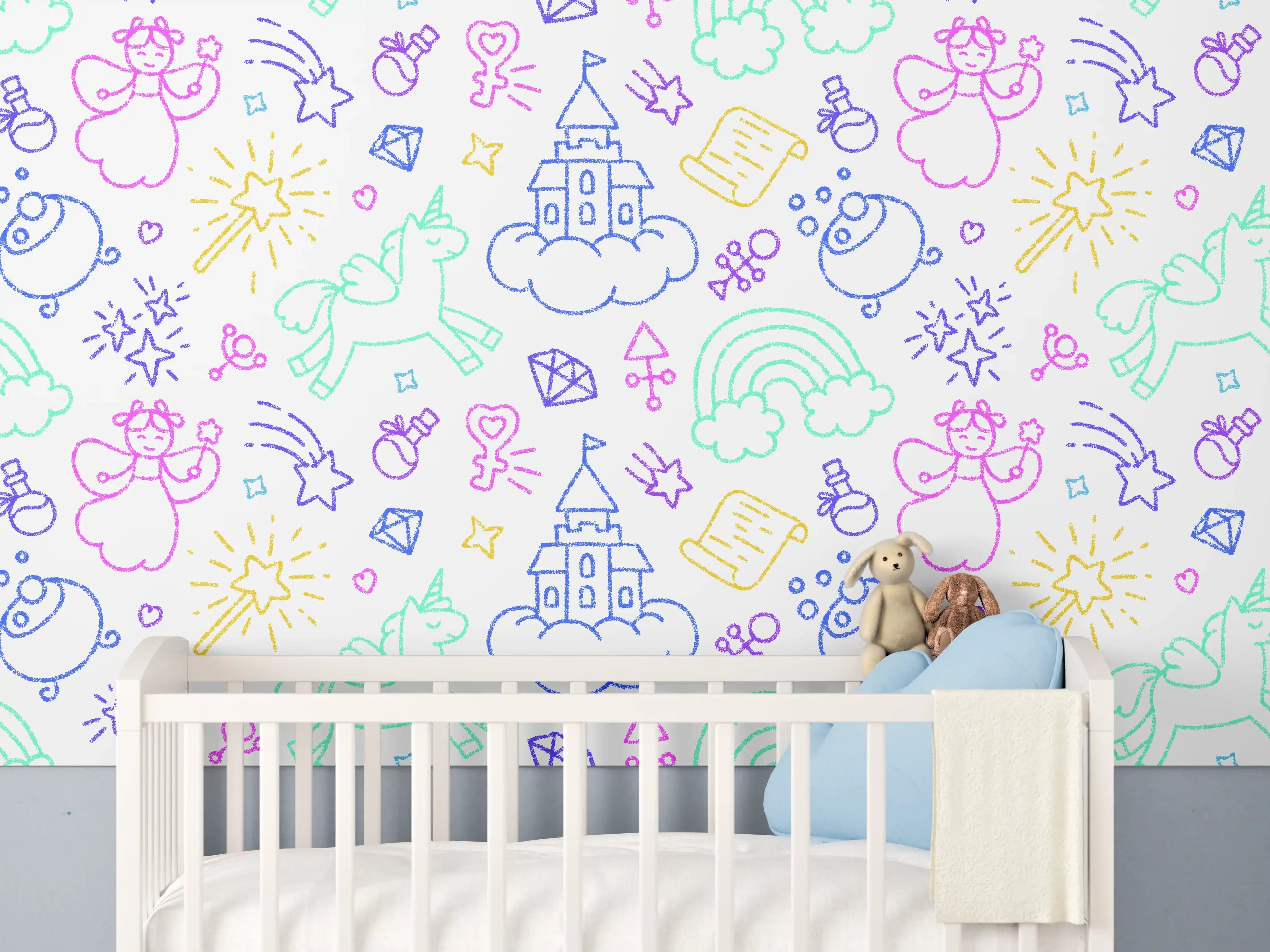 Babyzimmer Wandgestaltung - Verspielte Kinder- und Fantasiewelt