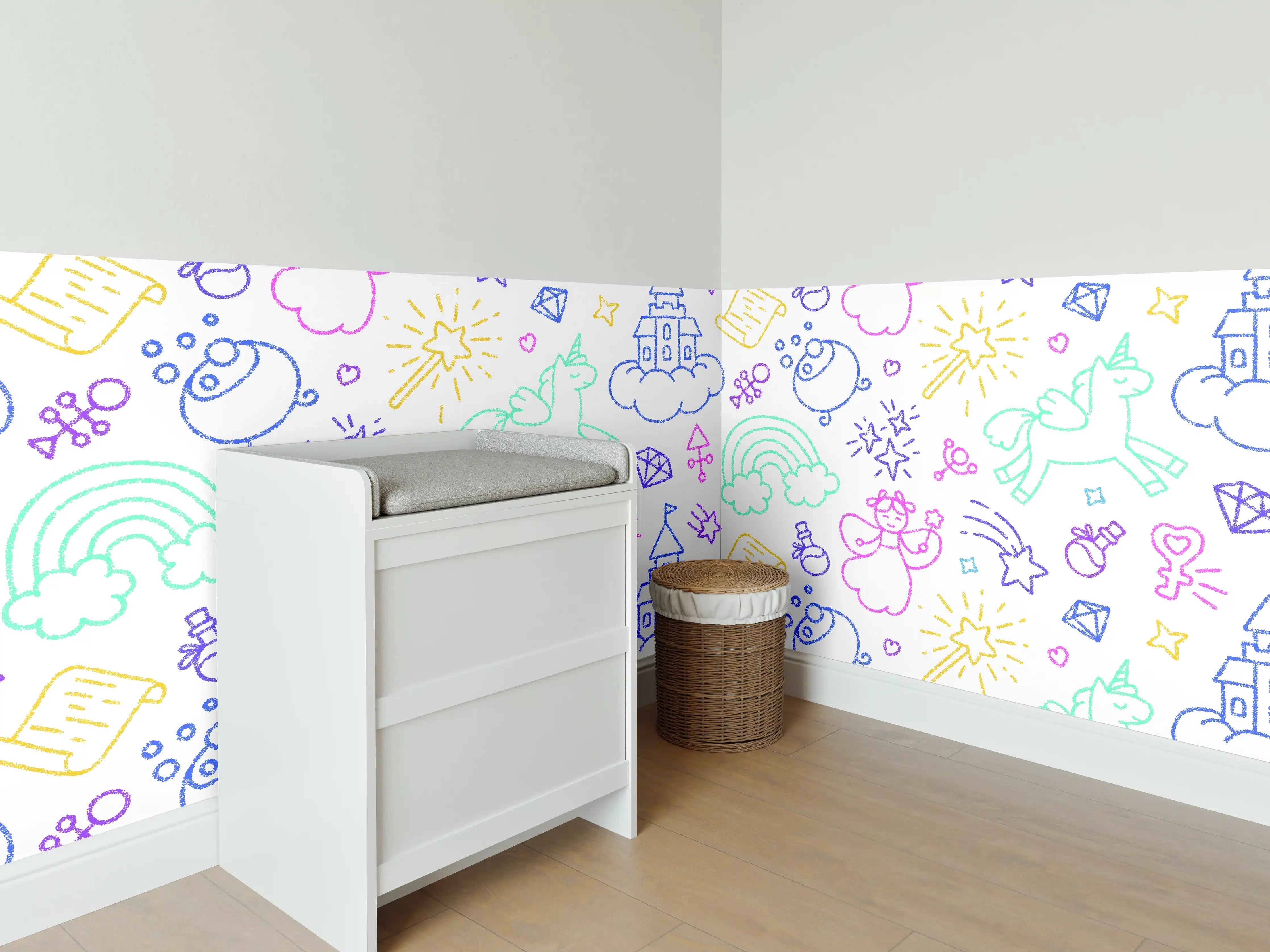 Babyzimmer Wandgestaltung - Verspielte Kinder- und Fantasiewelt