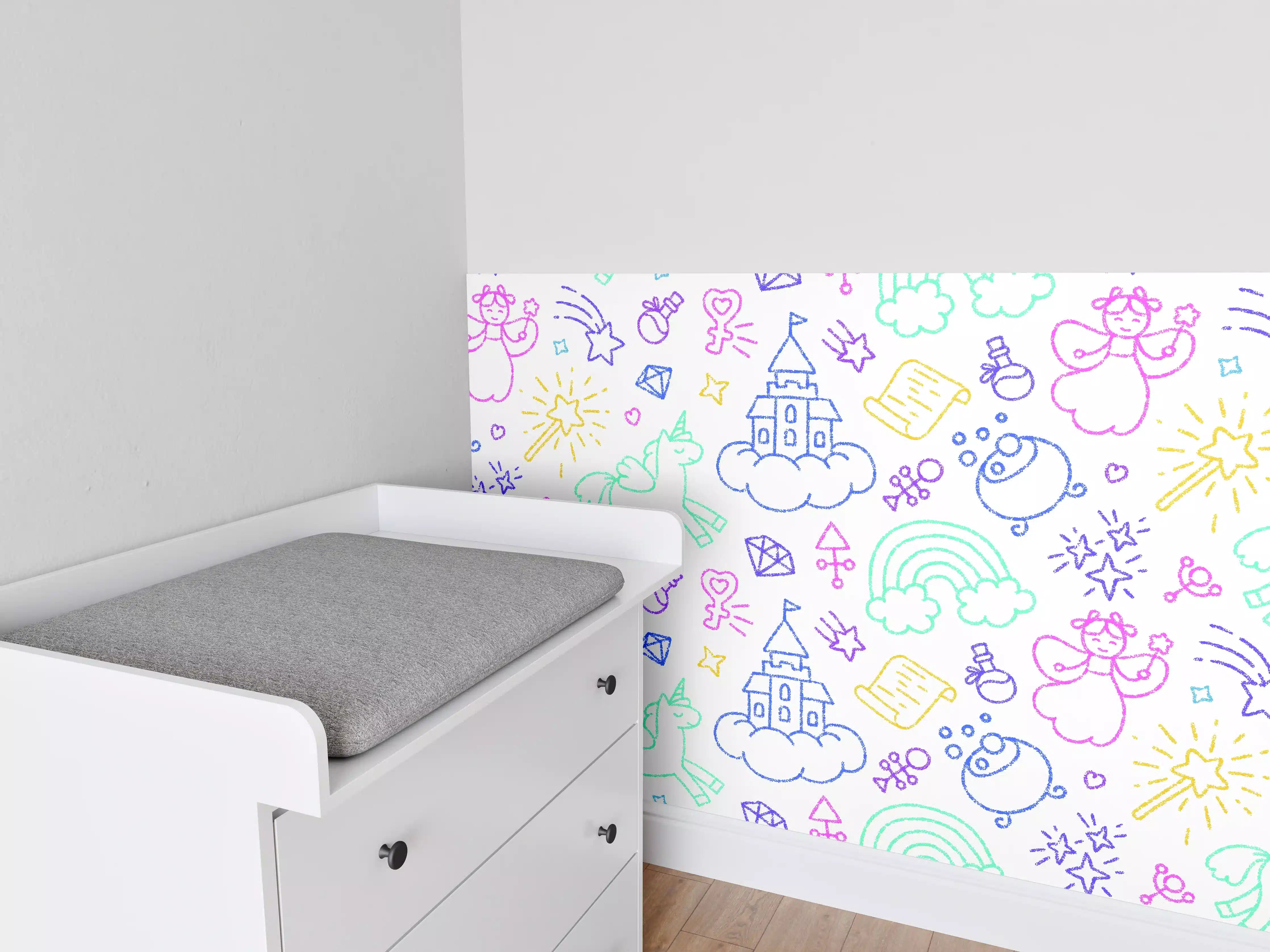 Babyzimmer Wandgestaltung - Verspielte Kinder- und Fantasiewelt