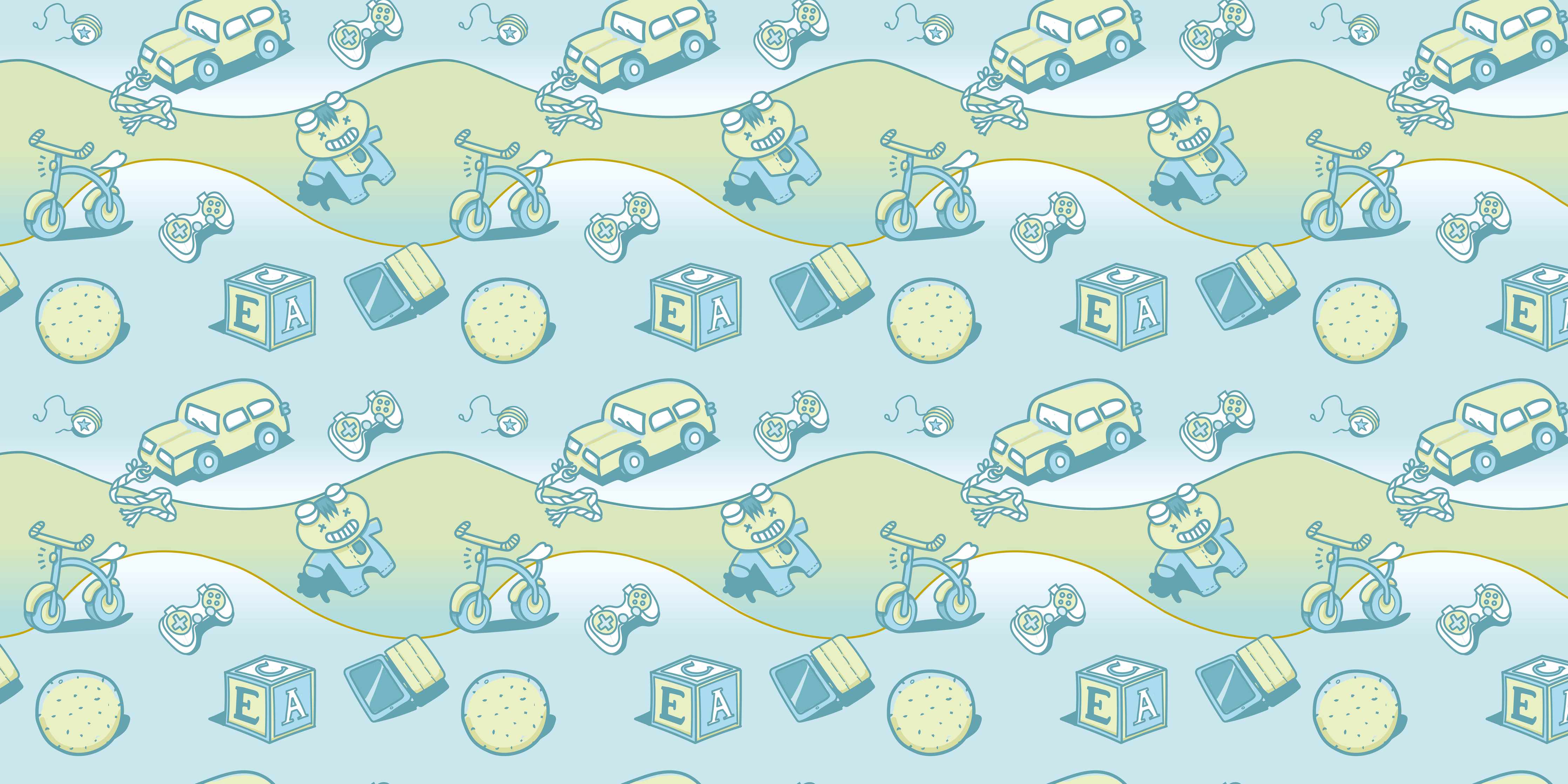 Babyzimmer Wandgestaltung-Verspieltes Babyzimmer mit blauer Wagen- und Tiermuster