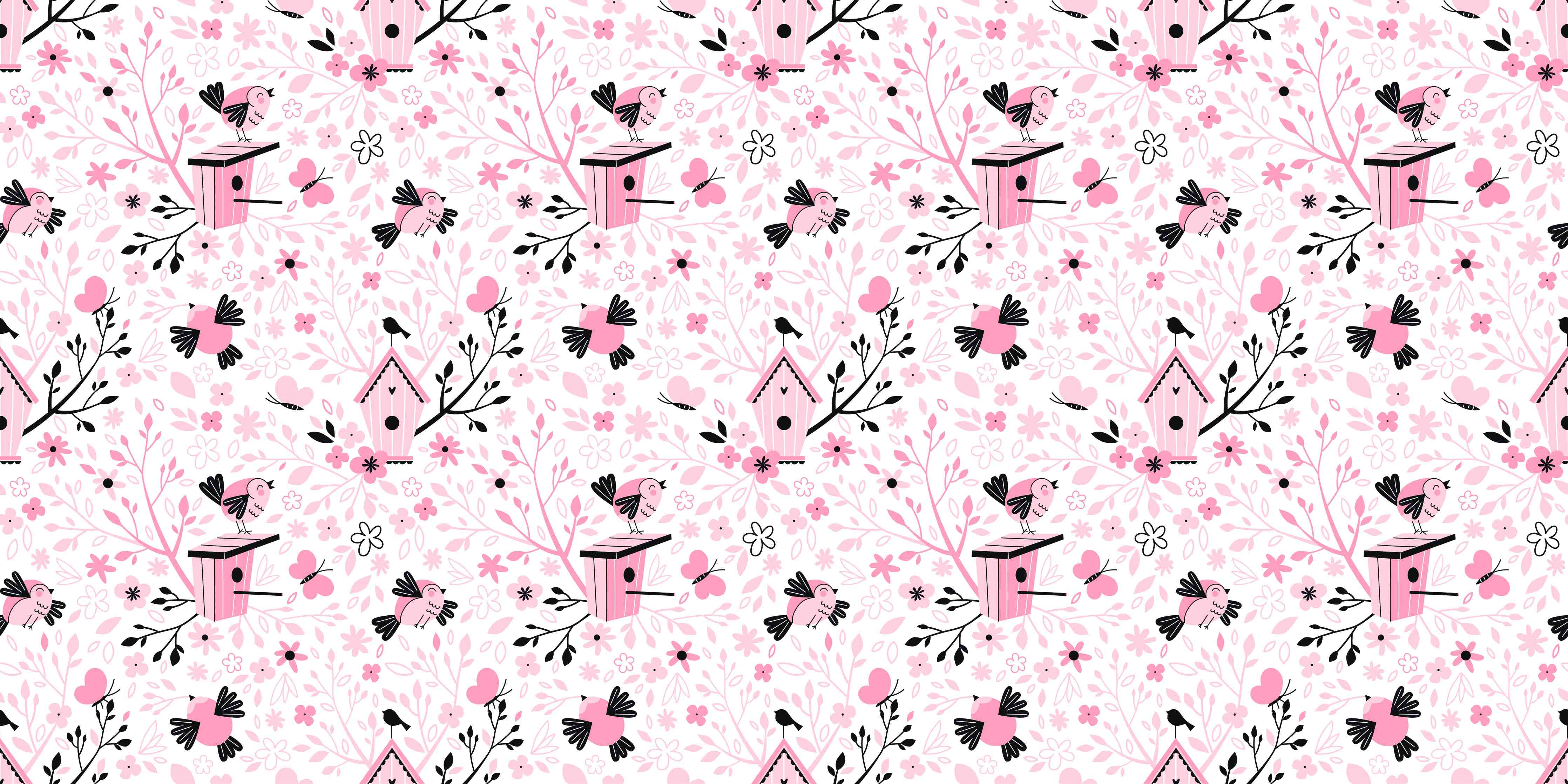 Babyzimmer Wandgestaltung-Verspieltes Vogel- und Blütendesign