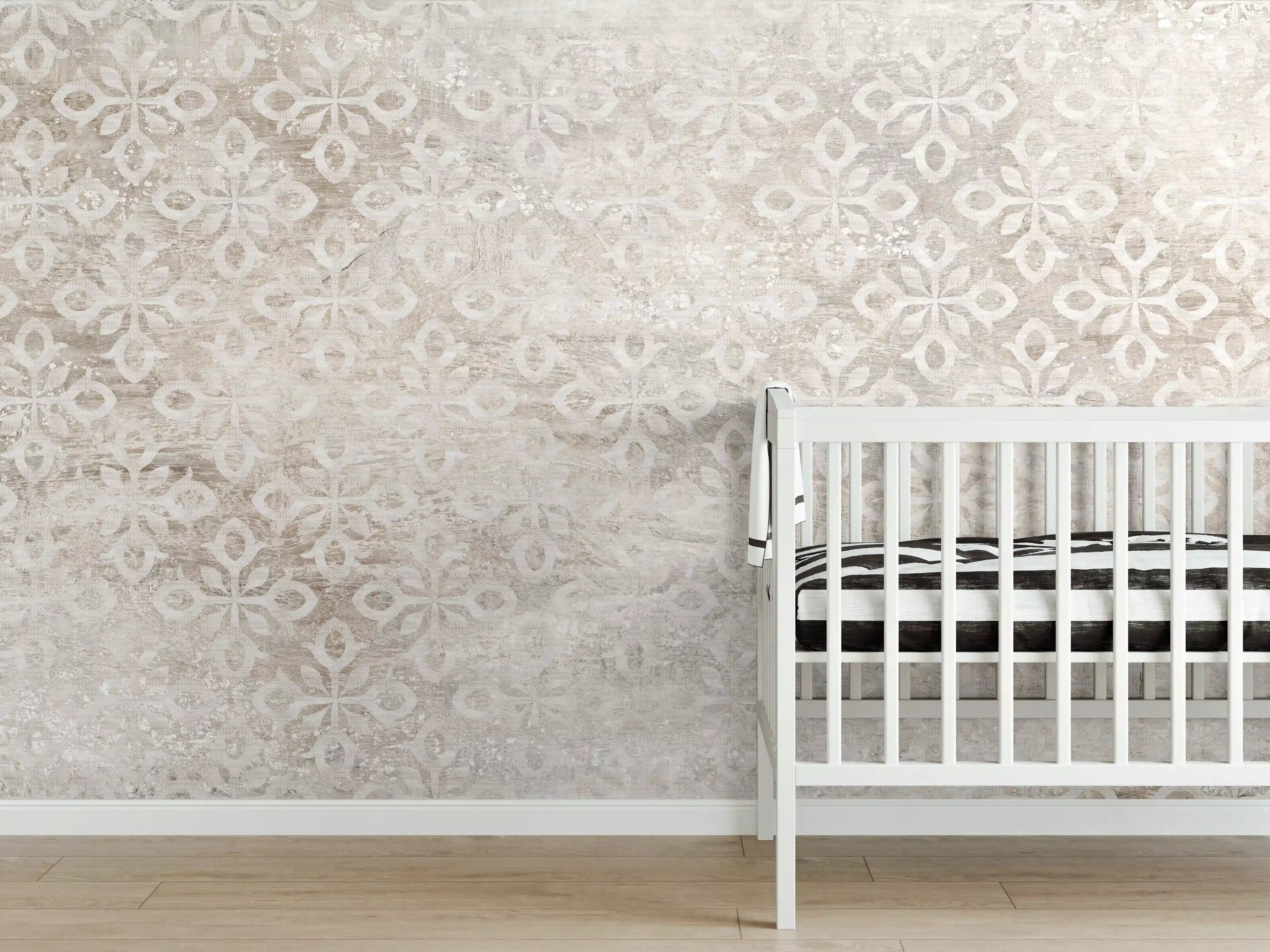 Babyzimmer Wandgestaltung - Verunreinigtes Ornament Muster
