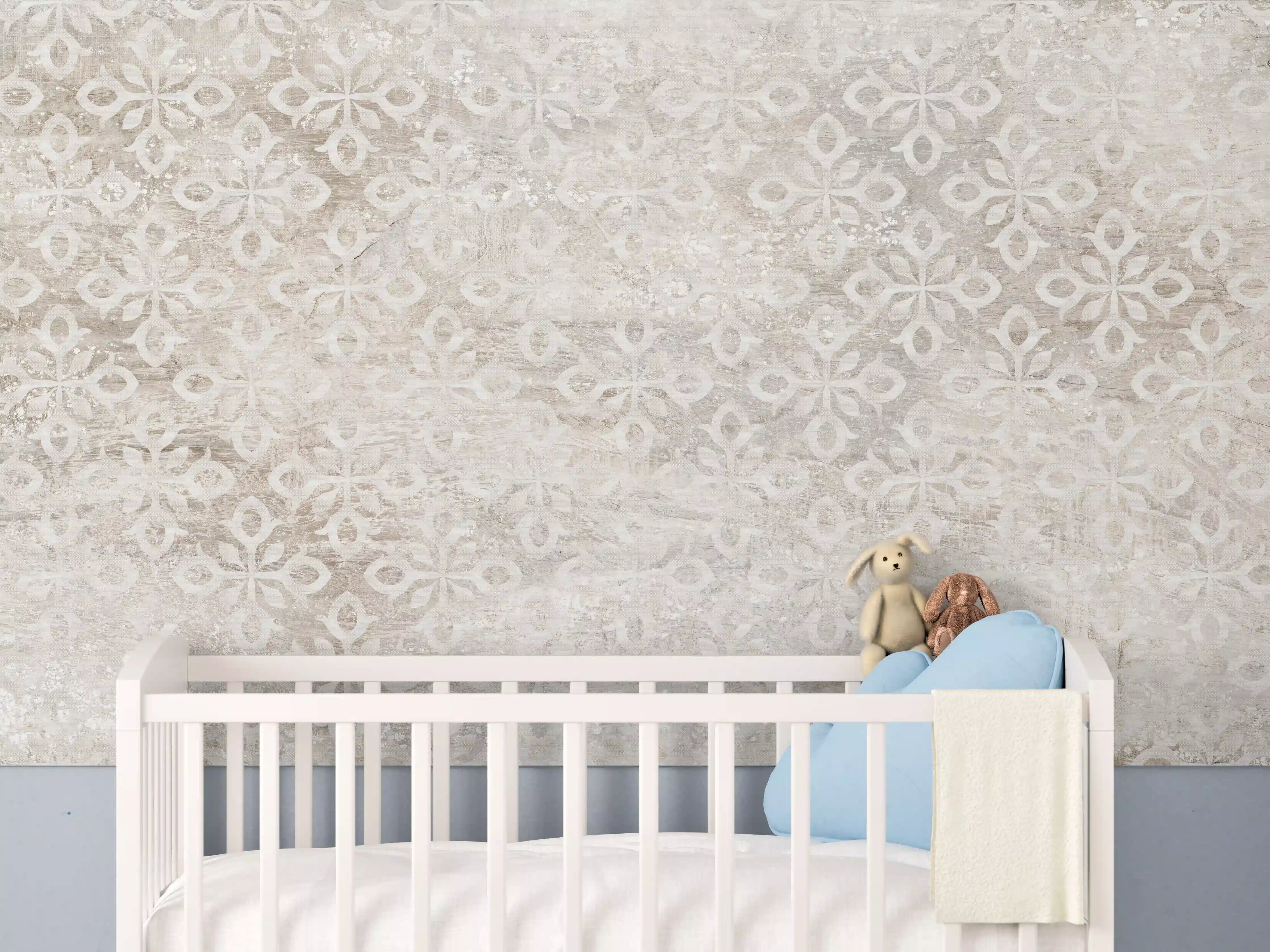 Babyzimmer Wandgestaltung - Verunreinigtes Ornament Muster