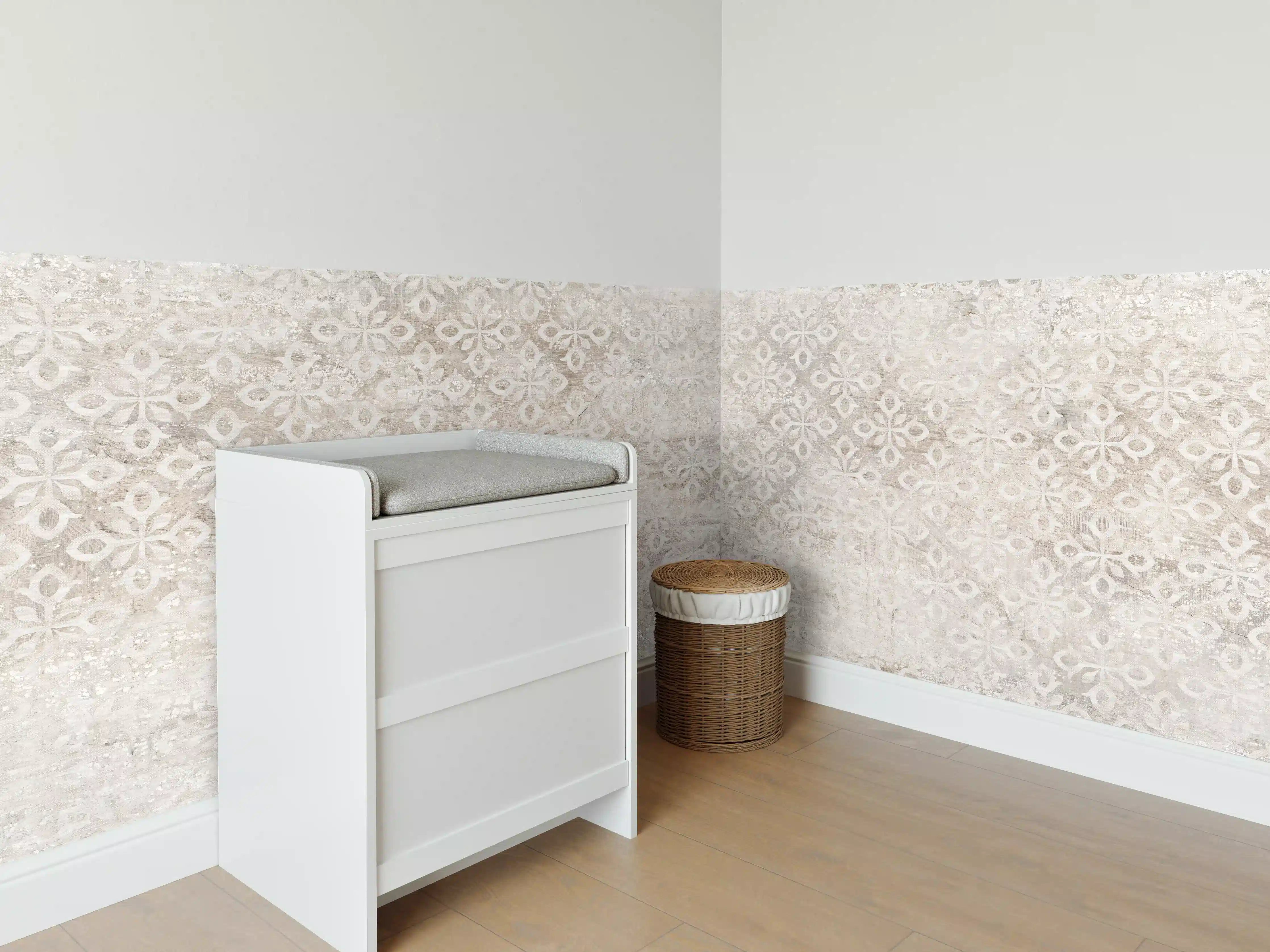 Babyzimmer Wandgestaltung - Verunreinigtes Ornament Muster