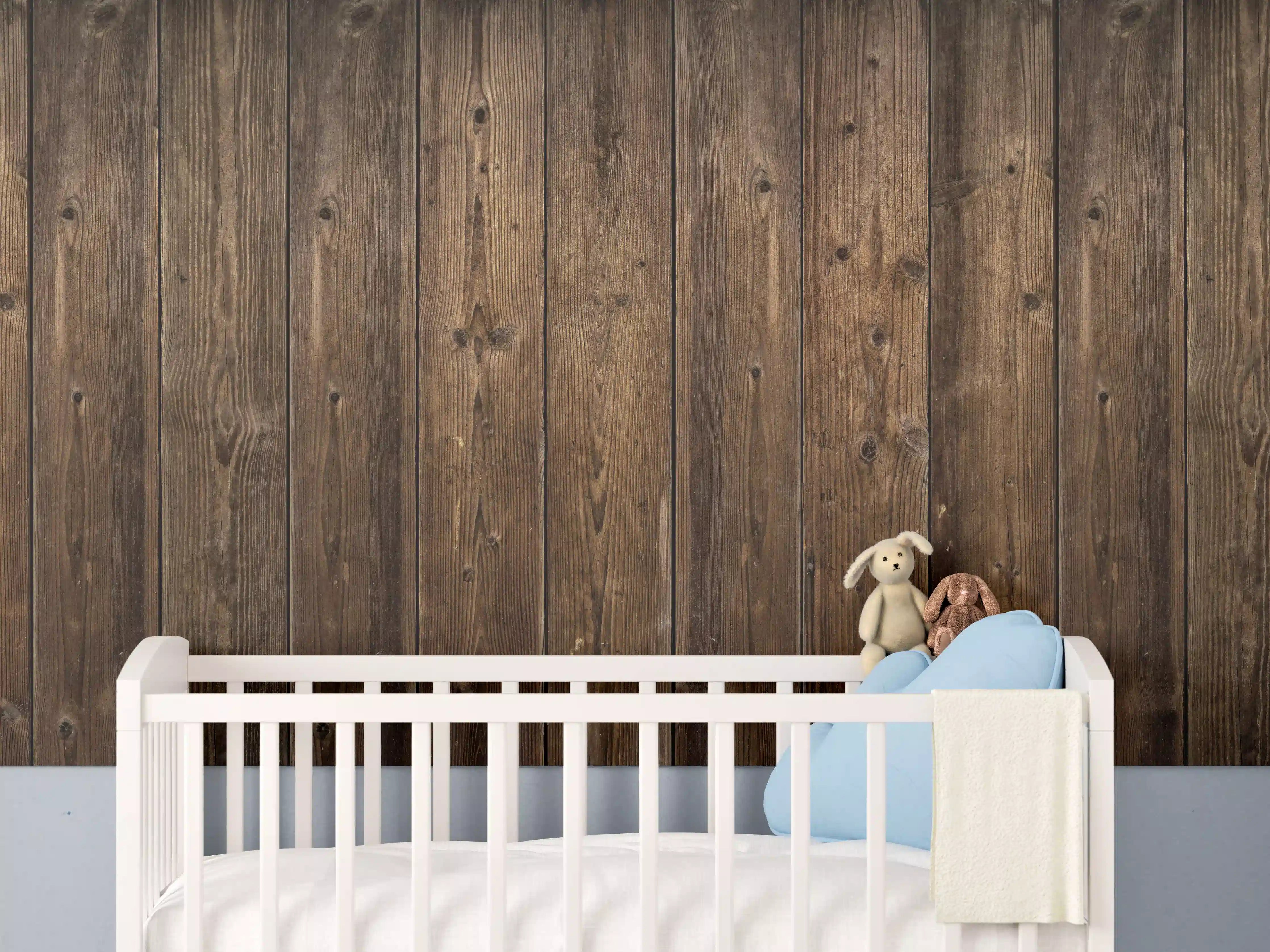 Babyzimmer Wandgestaltung - Verwitterte Holz Textur