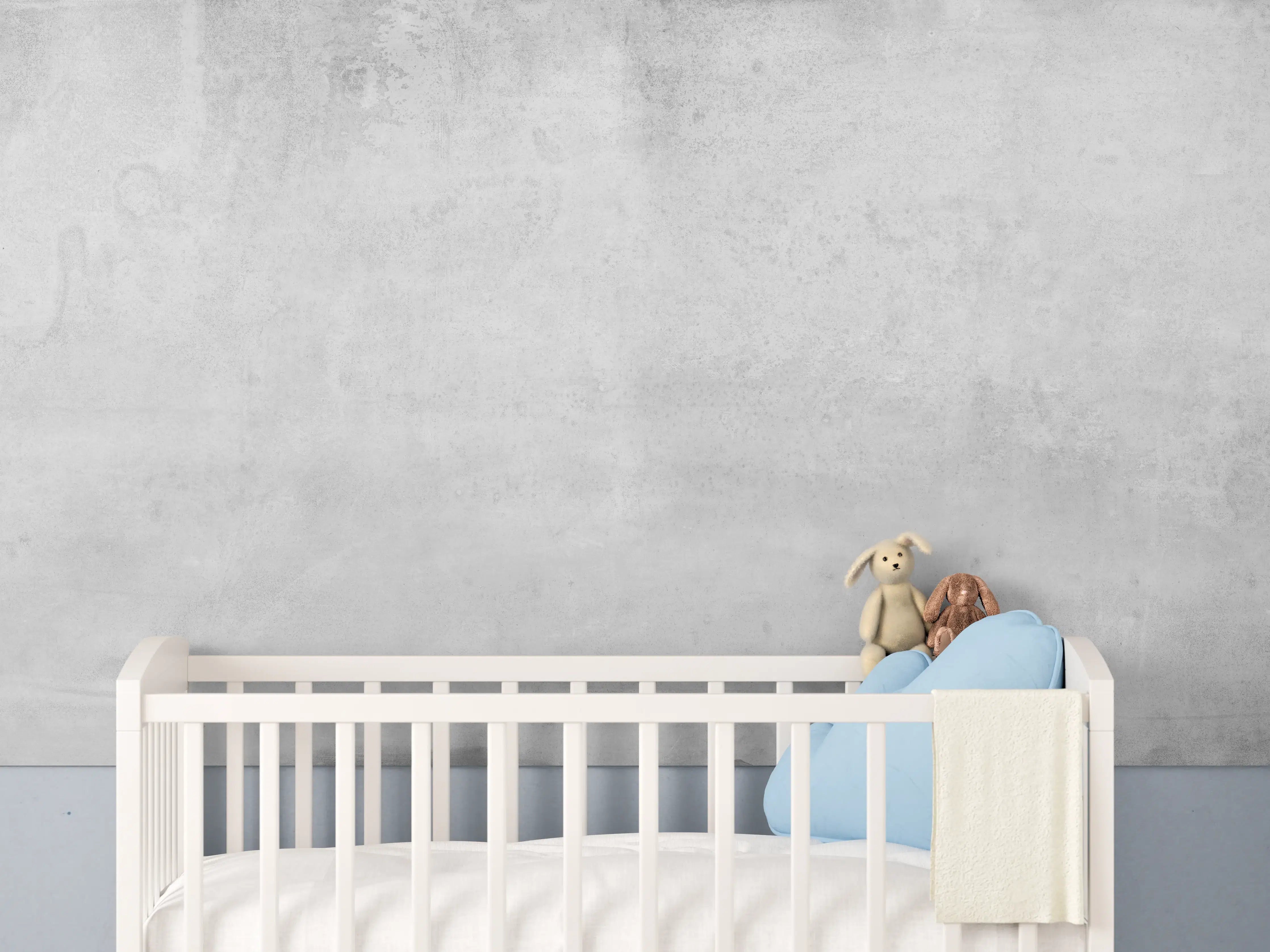 Babyzimmer Wandgestaltung - Verwitterte graue Zementwand