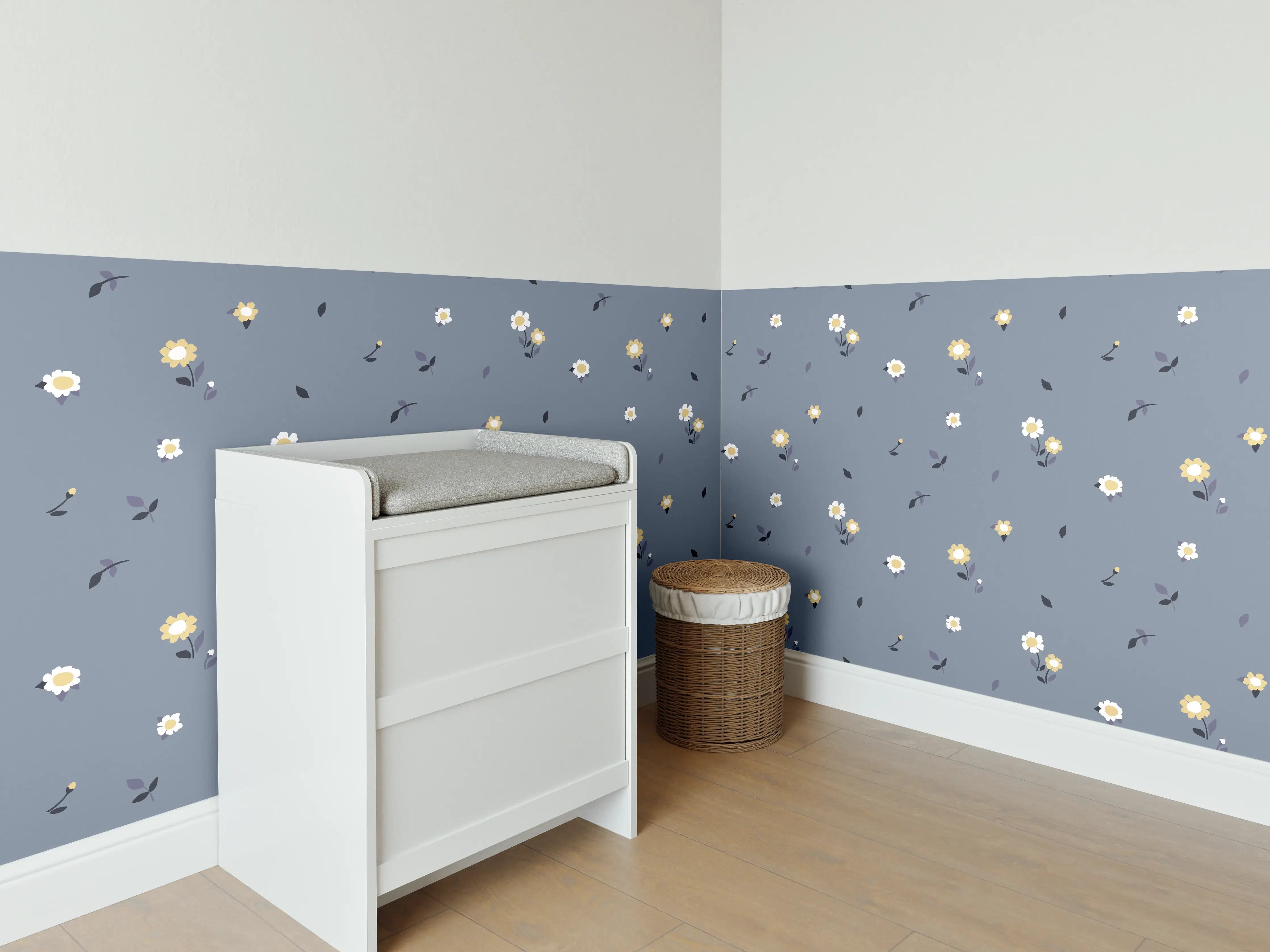 Babyzimmer Wandgestaltung - Vintage Bloom Ditsy Blumenmuster