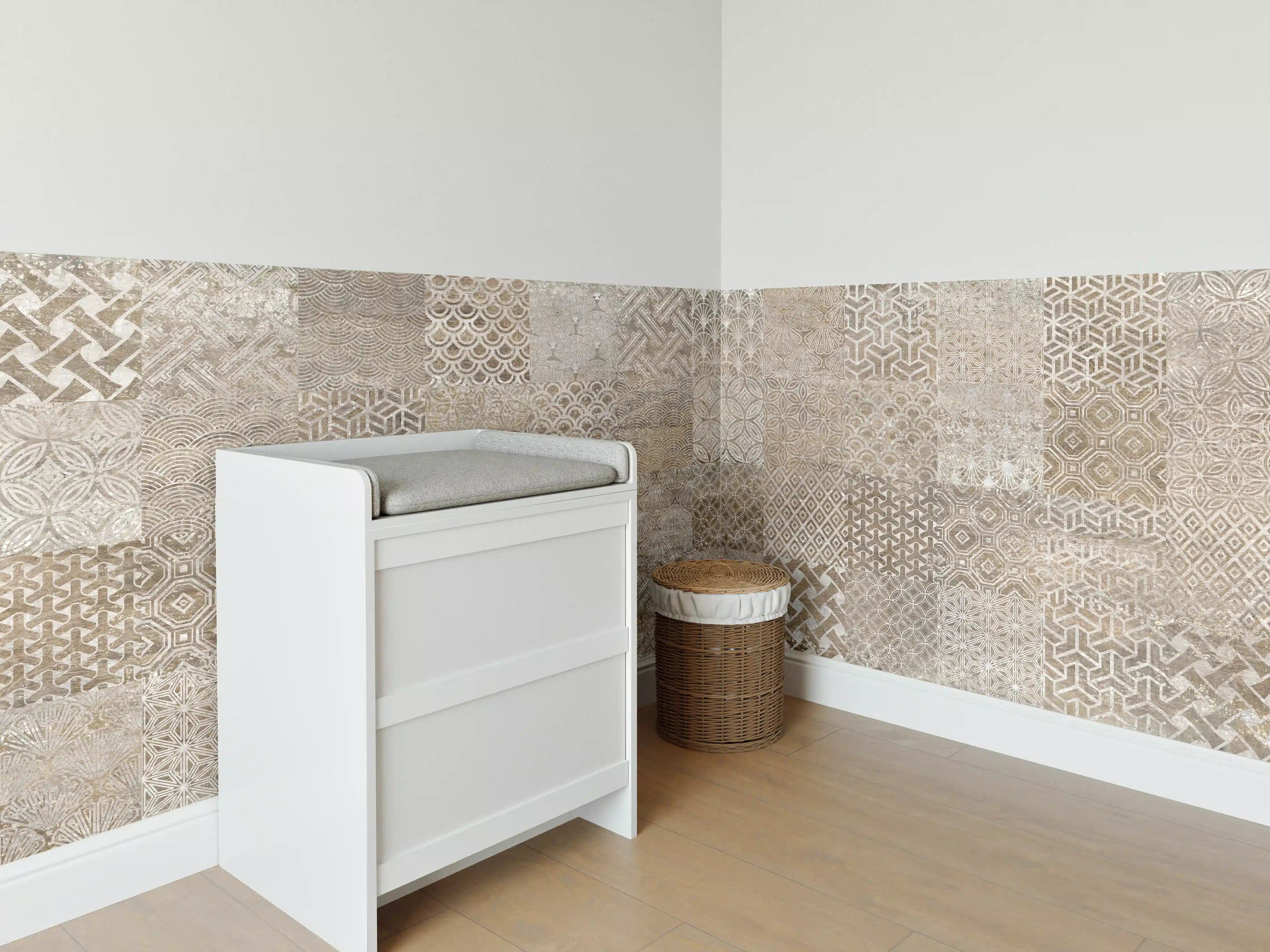Babyzimmer Wandgestaltung - Vintage-Fliesenmuster